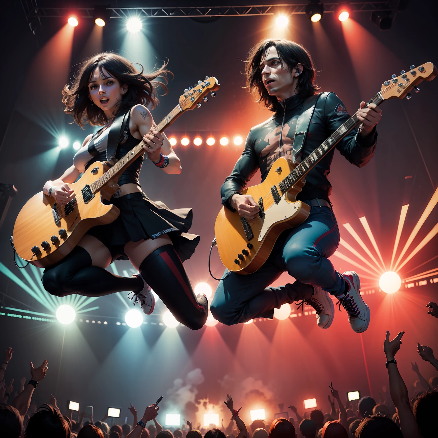 Jumping jack flash, concept art,concert art, 4k