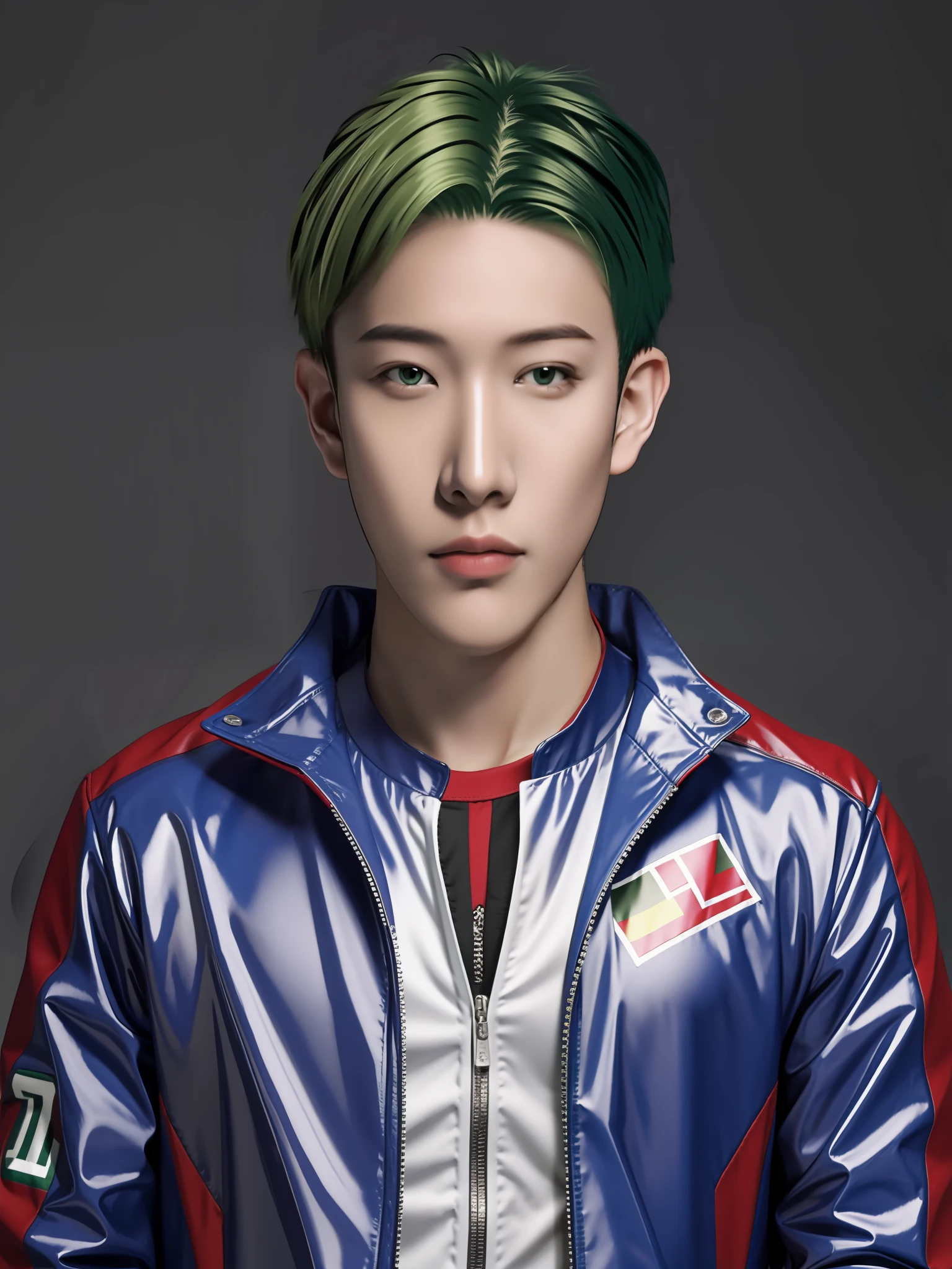 Green middle hair