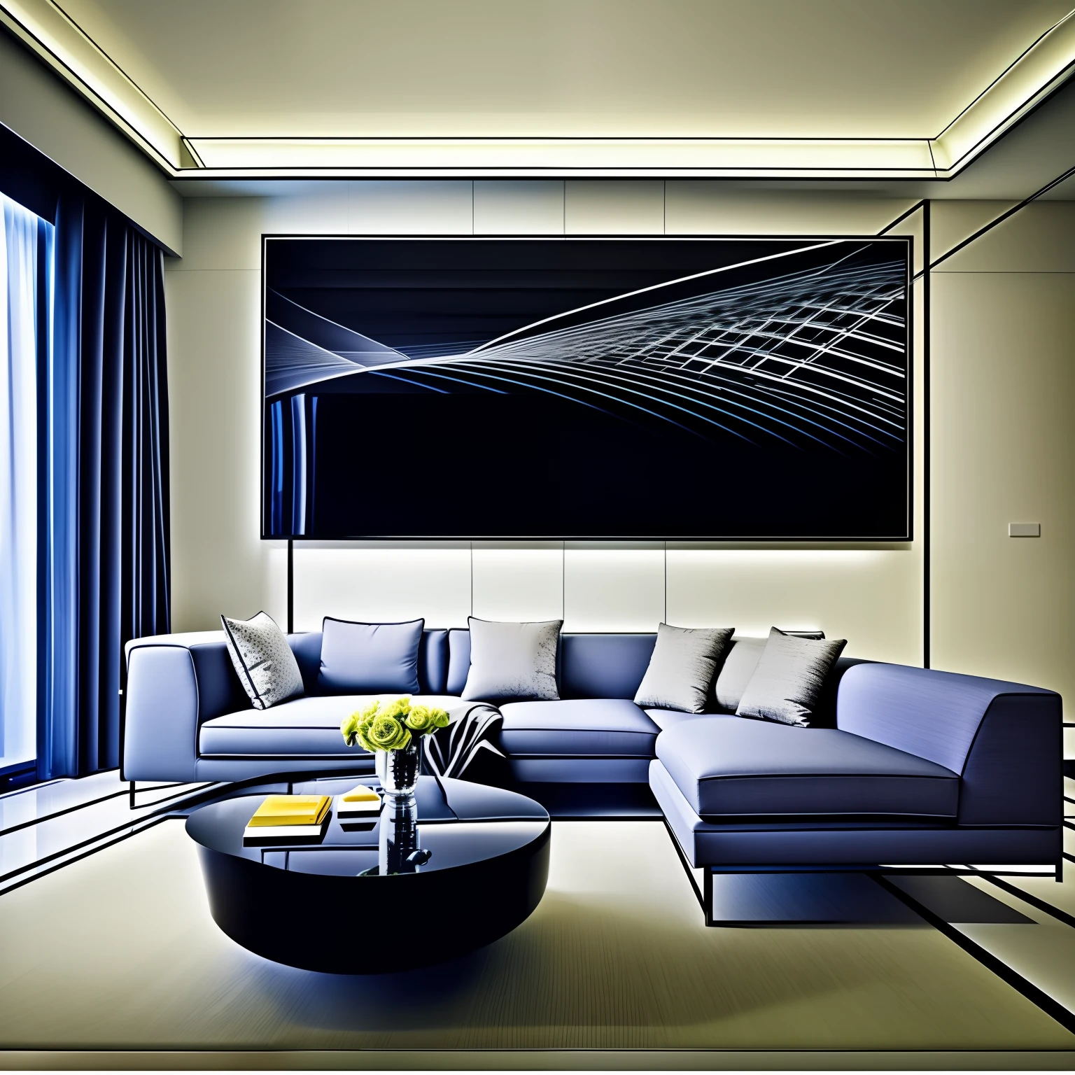 High quality,hyper HD,Masterpiece,morden style,minimalist wind,In line with modern aesthetics,liveroom,White sofa,Glass guest table,Projector
