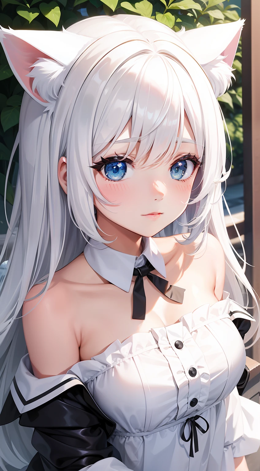 White fur loli cat ears cute 1080*7920 size image
