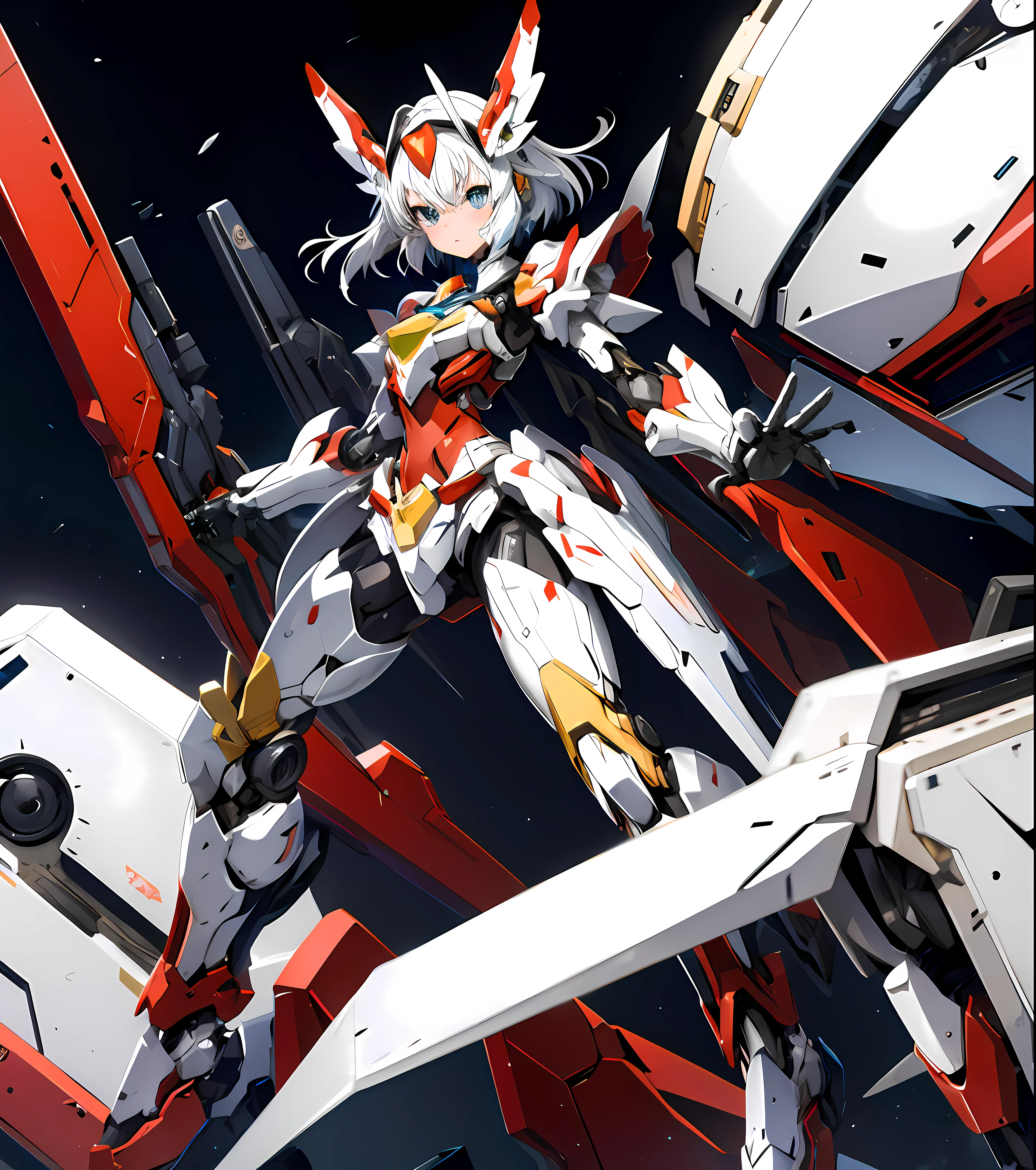 A-RandomSuper[mecha musume,mechanical parts,super robot joints,headgear,full armor,girl]