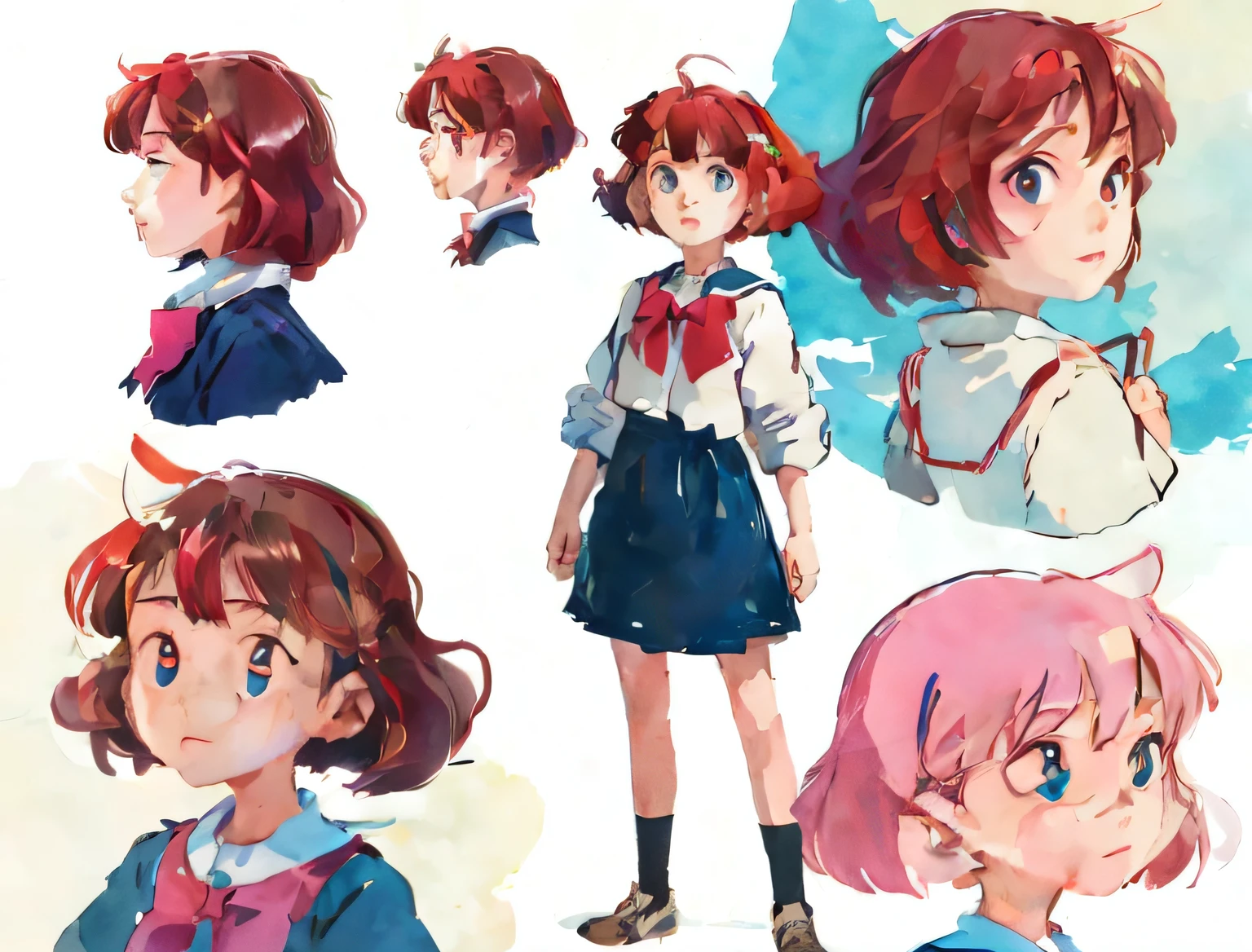Anime character design for girls with different expressions, Anime art style, anime style character, 9 0 s anime art style, in the art style of 8 0 s anime, Anime character art, Anime character design, Stylized anime, 8 0 s anime art style, style in ghibli anime style, Flat anime style, Anime Stylization, anime art style, anime figure