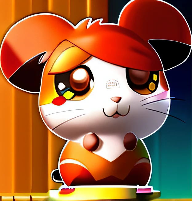 Red-haired cartoon mouse close-up, cute mouse pokemon, maplestory mouse, hamster, umaru-chan, style of cute pokemon, Cartoon Cute, Cute cartoon character, hamsters, tchibi, Gelbooru anime image, Kawaii cat, cute character, Kawaii chibi, offcial art, anime visual of a cute cat, Cartoon image, anime cat