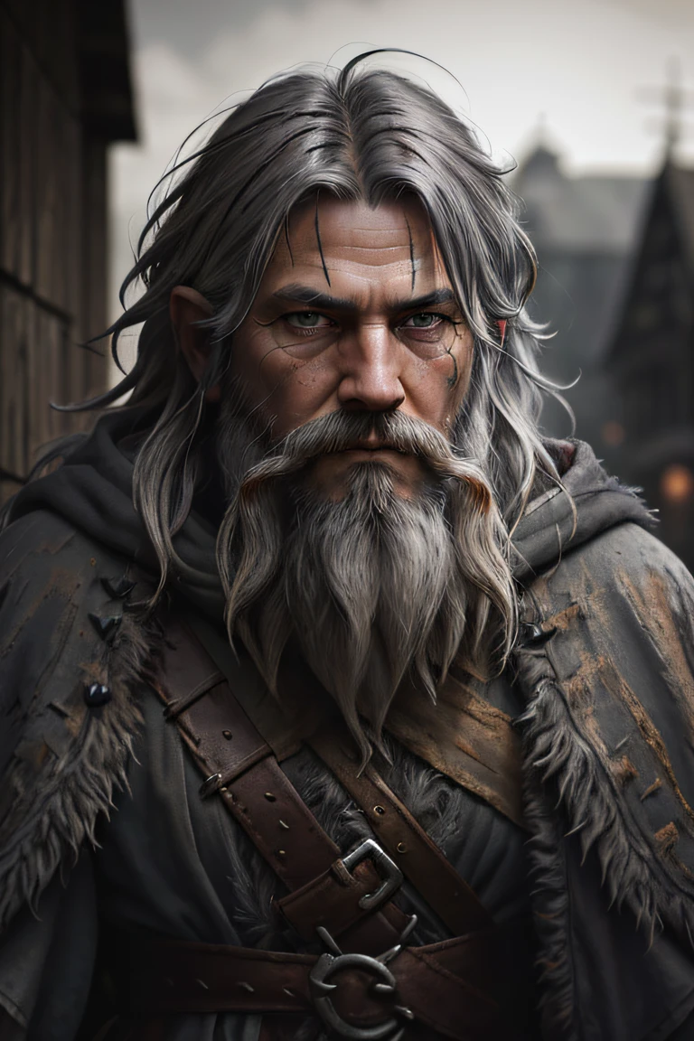photo, old evil hermit, medieval, piercing_deep-set_eyes, wrinkled face, dark_stichted_cloak, (dramatic lighting:1.25), (shadowy background:1.2), (dirty_ unkempt_gray_hair:1.2), (long_shaggy_beard:1.3), (faded colors:1.1), (sharp focus:1.1), (shadows:1.2), (subtle HDR:1.3), (realistic skin texture:1.25), (detailed hair:1.2), (gritty texture:1.1), (cinematic look:1.2), (powerful pose:1.3), (blush:0.5), (goosebumps:0.5), subsurface scattering, detailed_grey_eyes