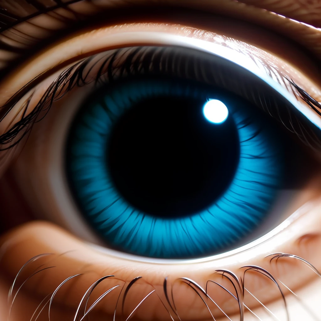 detalhe incrivel e realista de um olho humano fotografado com uma lente super zoom. Detalhes absurdos, olho humano. Iluminacao favoravel