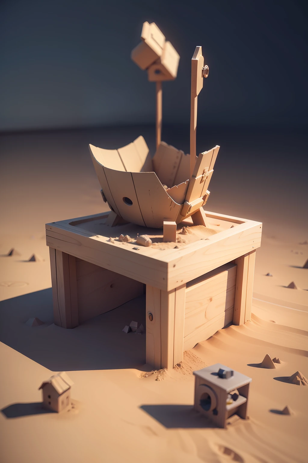 Small sandbox,C4D style,Toy material,artillery,