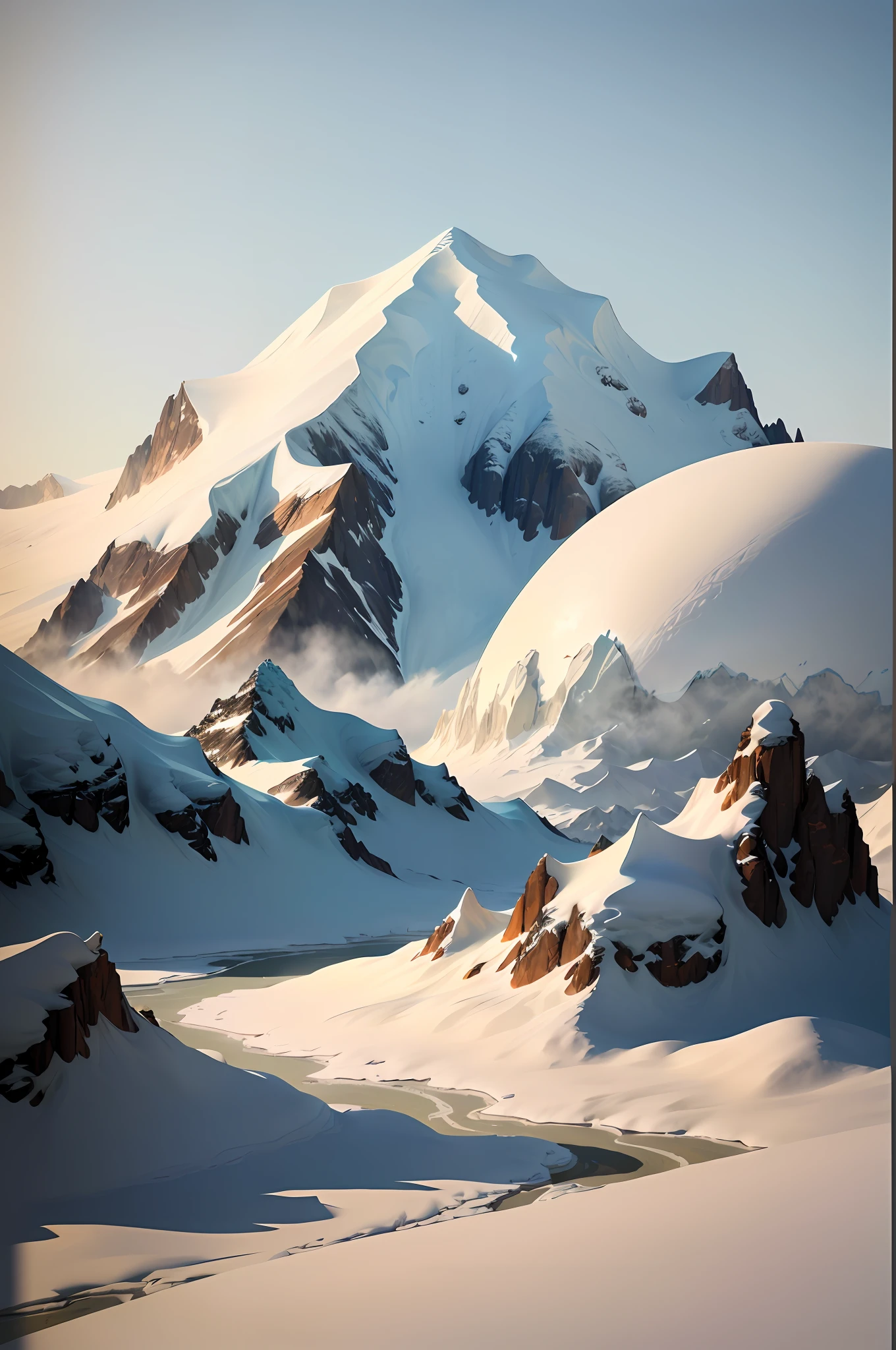 Mountains covered in snow and ice,White dome covered in snow and ice