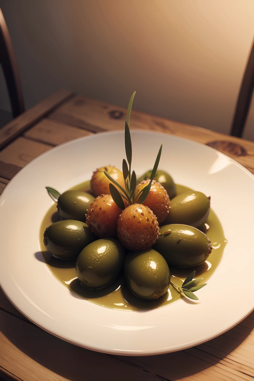 Olive fruit，Magnificent in a plate