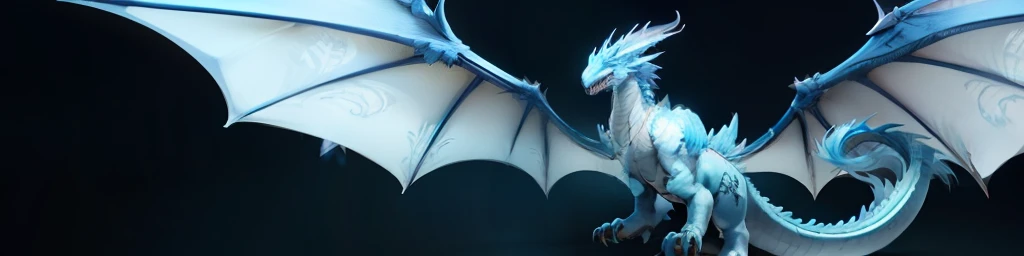 Ice dragon bipedal wyvern,It has two wings and a long tail(2~4 Dragons)