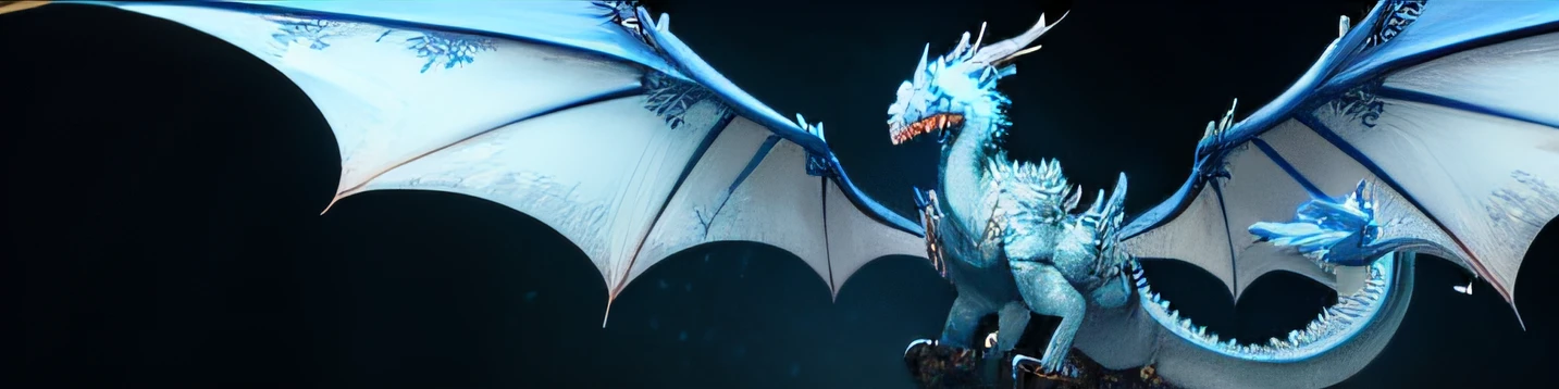 Ice dragon bipedal wyvern,It has two wings and a long tail(2~4 Dragons)