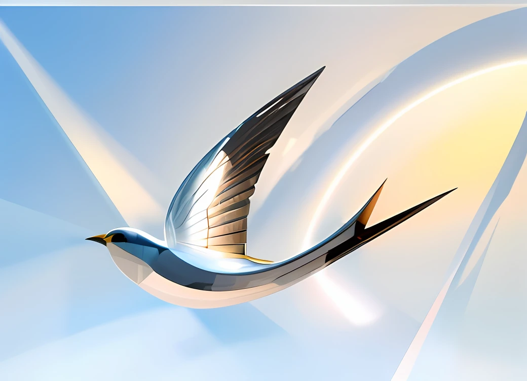 cuckoo, sharp wings, Crystal beak, Thick and shiny crystal beak，stunning design, Crystal art, Modern art, Modern design，Simple lines，C4D style，with black background。