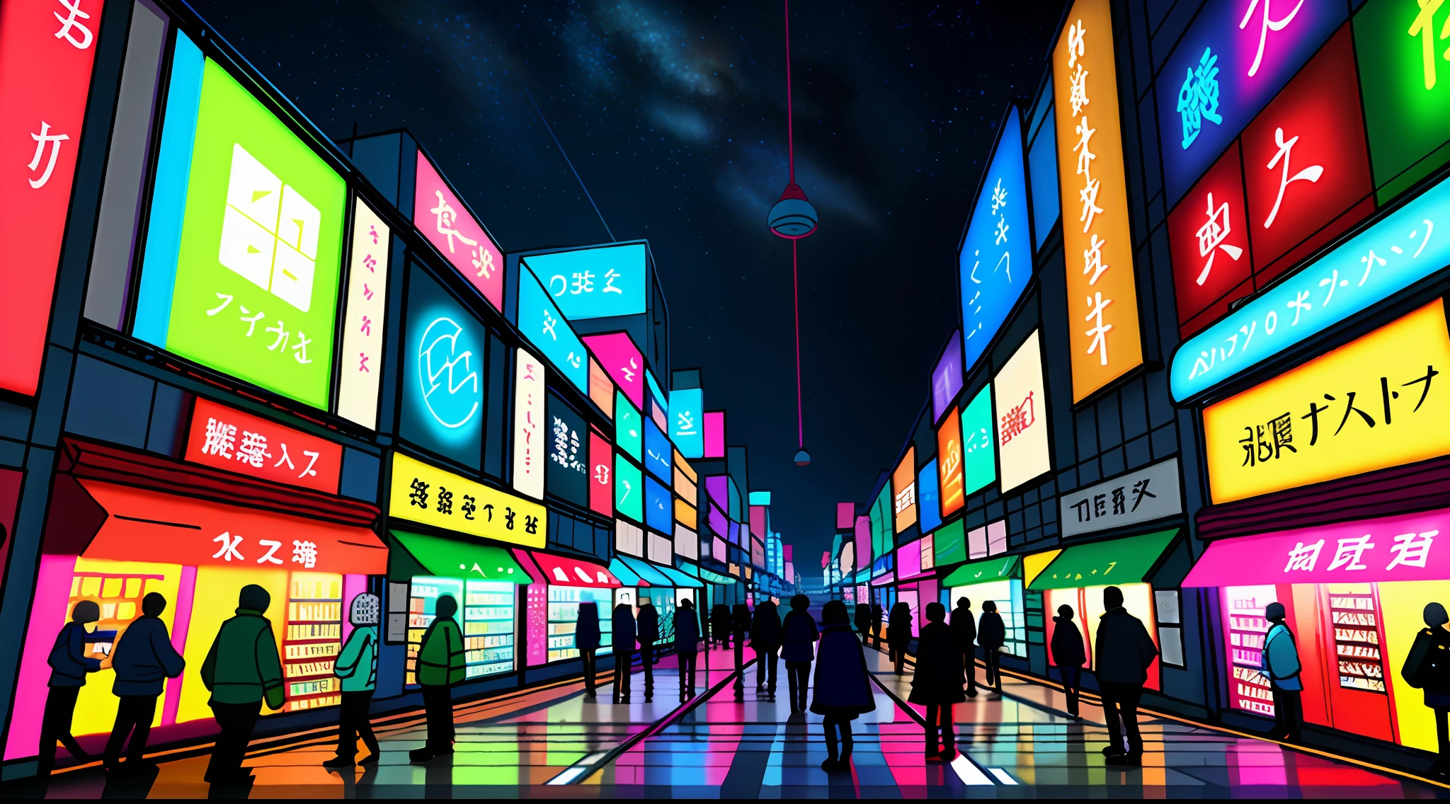 城市，Skysky，neonlight，Paulmart style，C4D