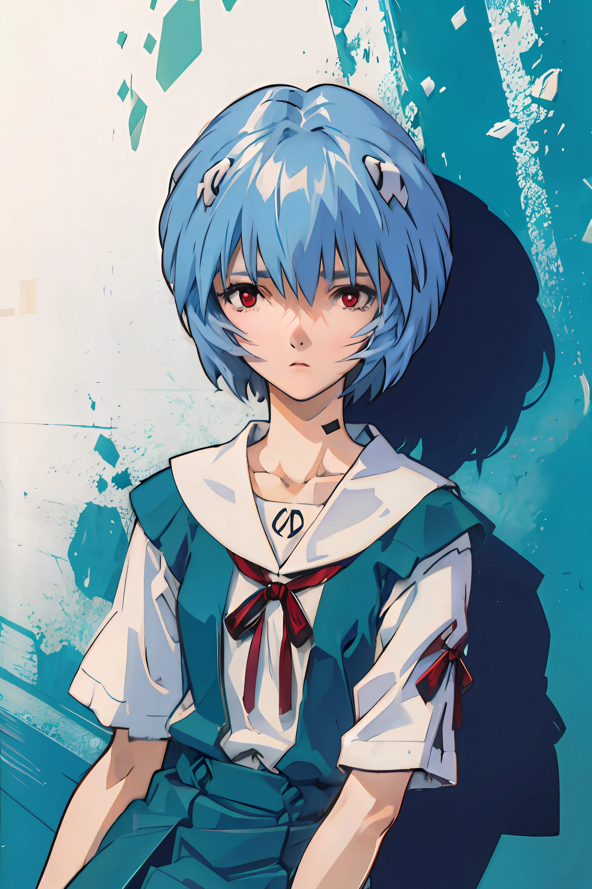 Rei Ayanami sad wallpaper 2d