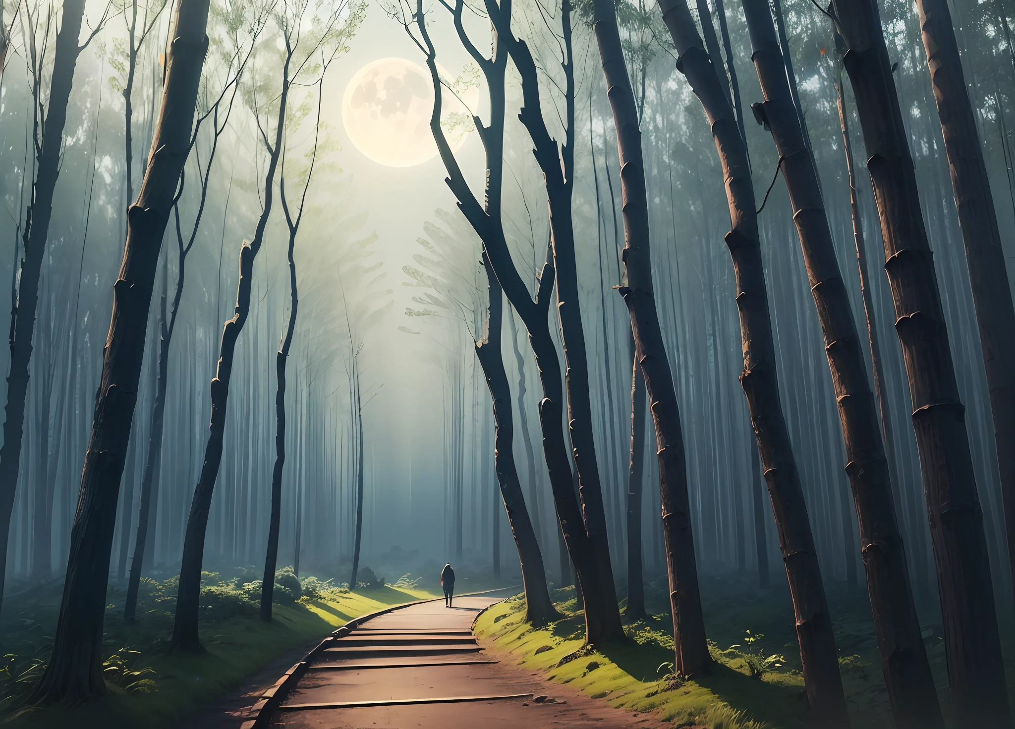 Here’s the prompt. NIGHT; arafed walkway in a bamboo forest with a gate at night, a detailed matte painting by Arthur Pan at night, shutterstock, renaissance, deep in a moonlit forest at night, misty moonlit forest at night, forest at night, forest night, of bamboo, in a forest at night, walking in a moonlit forest at night, japan lush forest at night, japan nature, marc adamus, kyoto inspired, arafed walkway in a forest with a gate at night, deep in a moonlit forest at night, misty moonlit forest at night, forest, bamboo, by Arthur Pan, of bamboo, in a forest at night, walking in a moonlit forest at night, japan lush forest at night, japan nature, marc adamus, kyoto inspired, japan. volumetric moonlight at night, zen temple background at night --auto --s2