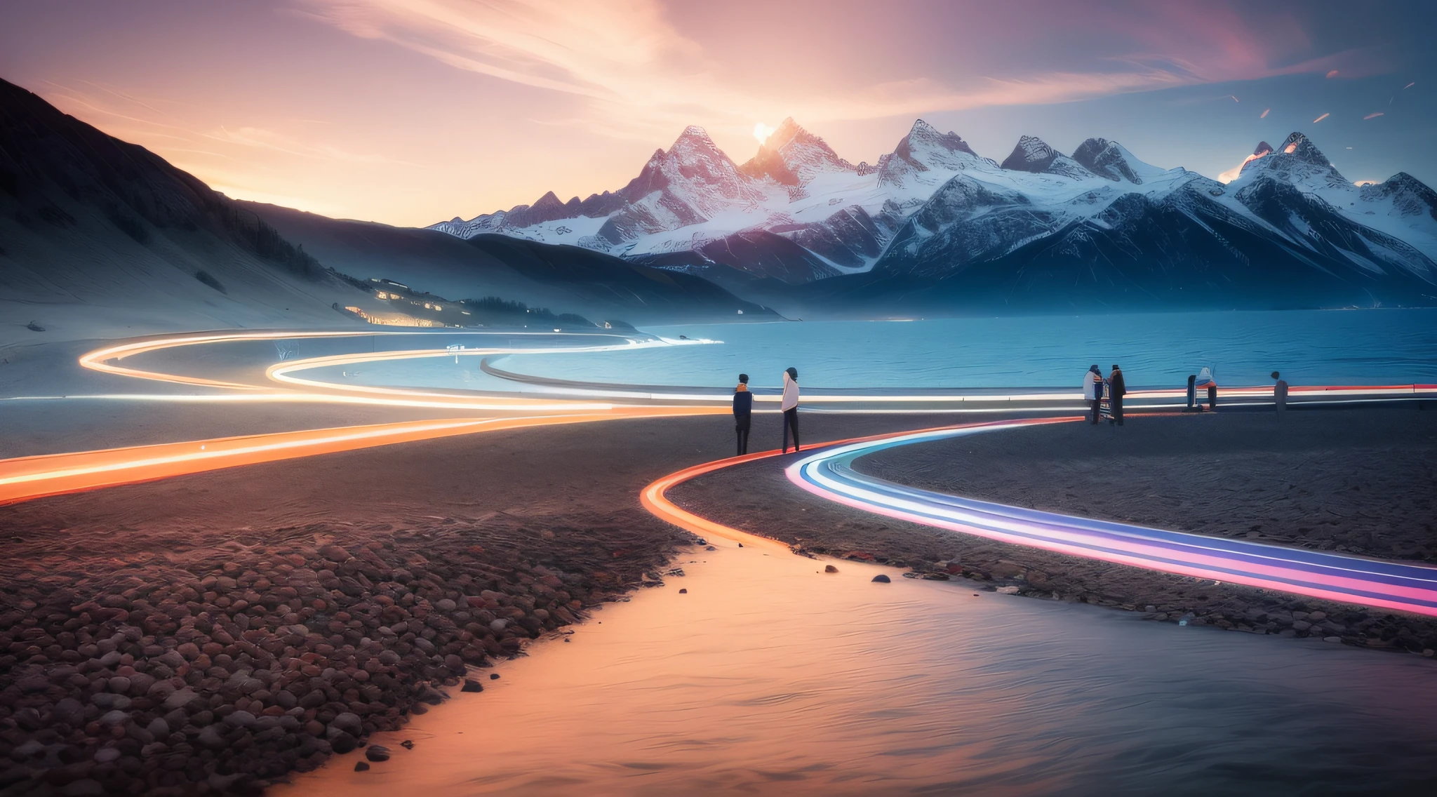Colorful lines converge on adults,Photoreality,tmasterpiece,hentail realism,Photoreality,hight contrast,8K high-definition,Render the atmosphere,A detailed,ultra - detailed,超A high resolution,(真实感:1.4),A high resolution,A detailed,richcolors