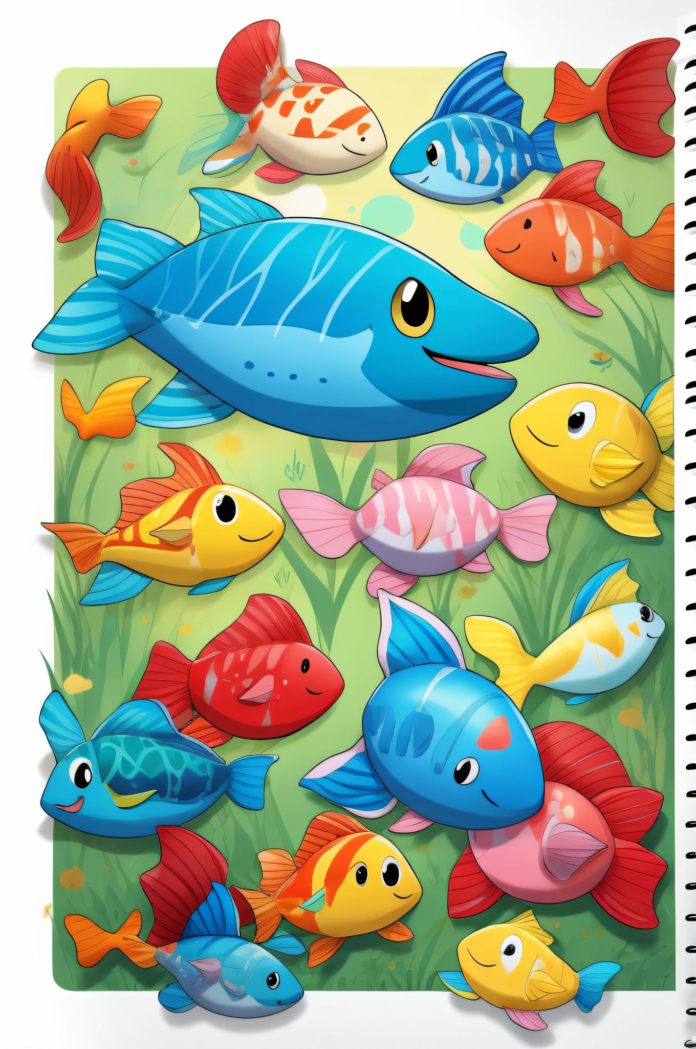 Fun aquatic animals to color