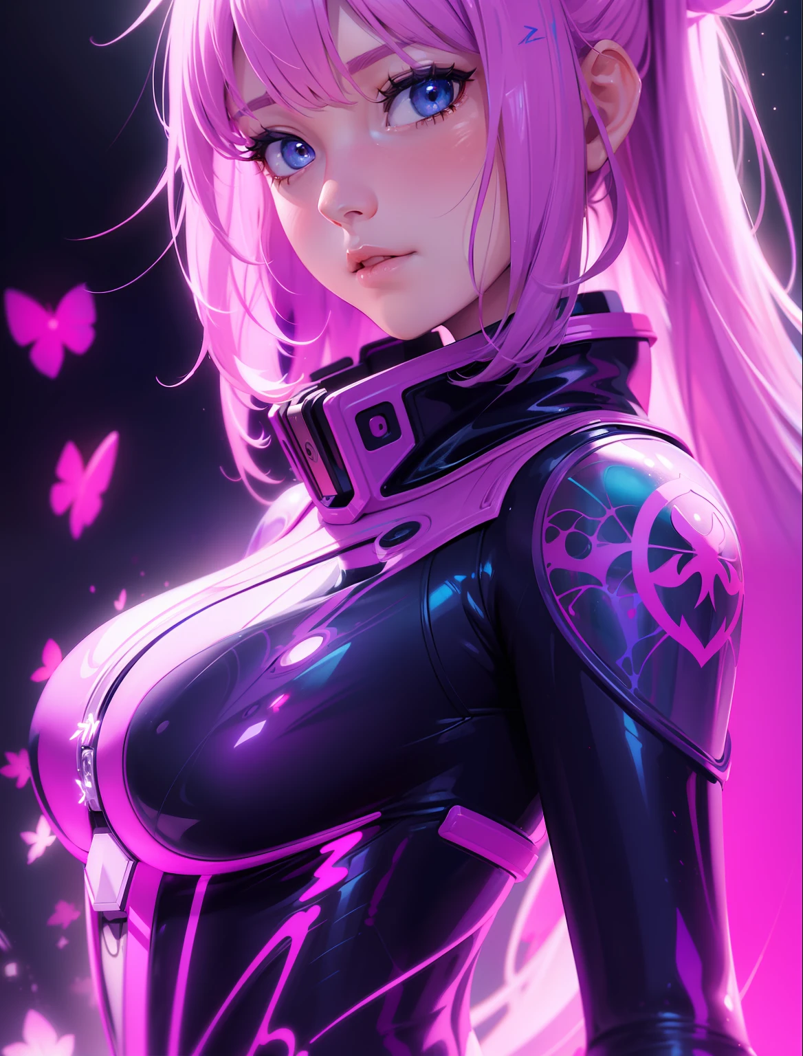 A girll, Gwenpool, latexx, Cleavagee, Transparentt, shoulder length messy hair no clothing, happy, Full body, Beautiful anime waifu style girl, hyperdetailed painting, luminism, art by Carne Griffiths and Wadim Kashin concept art, 4k resolution, fractal isometrics details bioluminescence , 3d render, octane render, intricately detailed , cinematic, trending on artstation Isometric Centered hyperrealistic cover photo awesome full color, hand drawn , gritty,oil watercolor painting realistic, intricate, hit definition , cinematic,Rough sketch, bold lines, on paper, Breasttss Bigg oness.