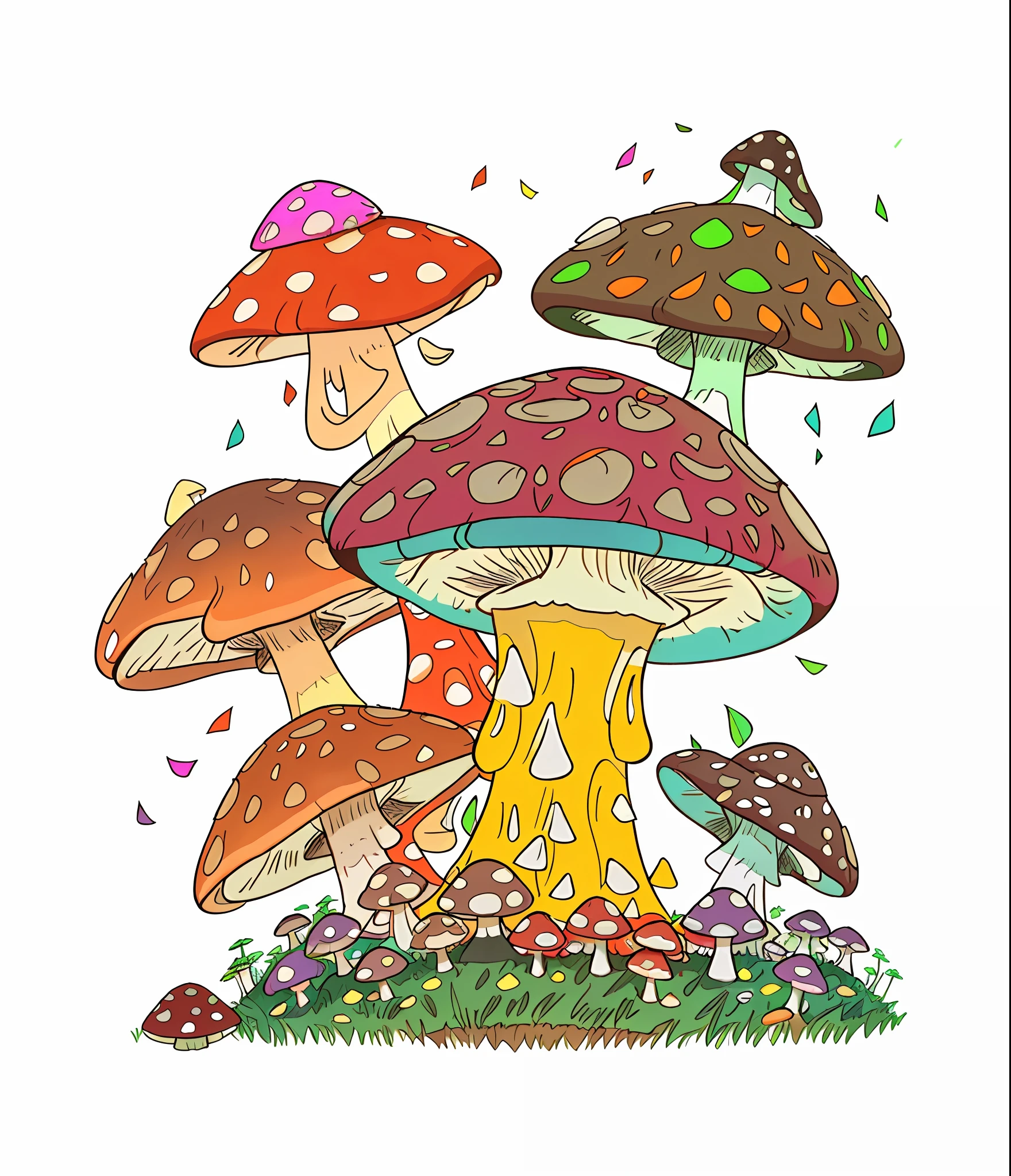 There are a lot of mushrooms sitting on the ground, cogumelo trippy, psychedelic mushrooms dream, magic mushrooms, magic mushrooms, cogumelo trippy, Cogumelos, Fluorescent mushrooms, Mushrooms, glowing mushrooms, mushroom, mushroom fractals, Mushroom forest, Colorful mushrooms, Mushrooms grow, toadstools, mushroom city, neon mushrooms, glowing red mushrooms