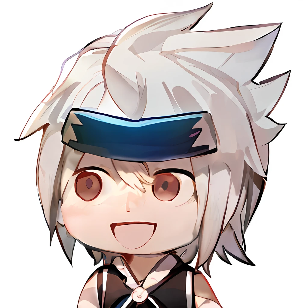 Anime characters in black and white costumes and blue hats, nagito komaeda, roguish smirk, ryuko matoi, [[[[grinning evily]]]], fubuki, a silver haired mad, Otaku Gangasta, ****, hana yata, hero 2 d fanart artsation, sougetsu, Also