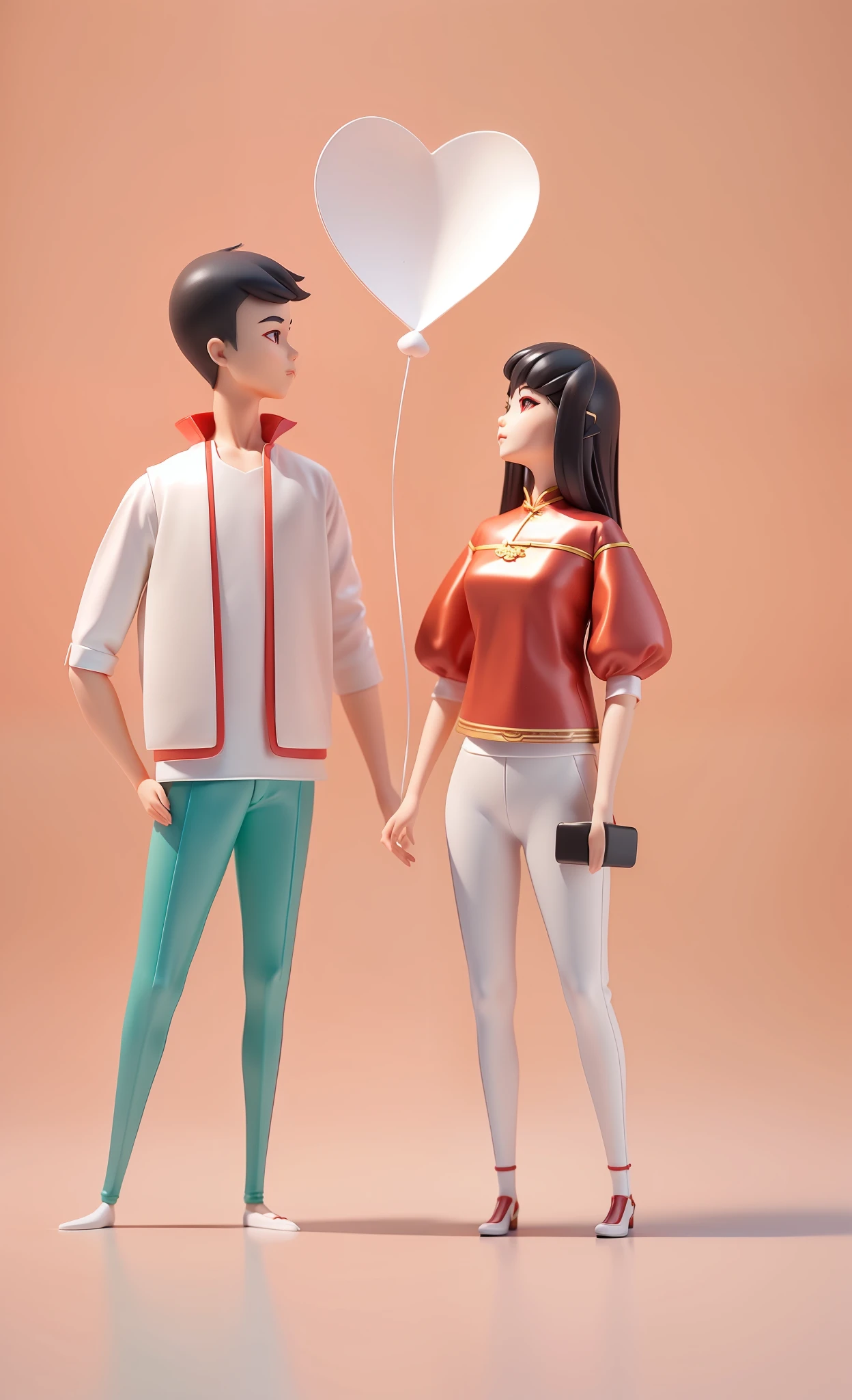 Surrounded by elements of the birthday dragon, teenager in traditional Chinese costume, cute 3D rendering, vinyl toy figurine 3D rendering stylized dragon