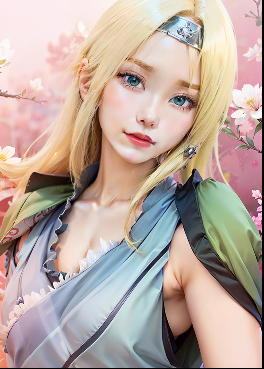 a woman with blonde hair and blue eyes in a green dress, tsunade from naruto, haruno sakura, sakura haruno, from naruto, rin, sakura haruno in slug sage mode, kunoichi, annie leonhart, looking like annie leonhart, female anime character, itatchi uchiha, naruto, rei hiroe, inspired by Maki Haku