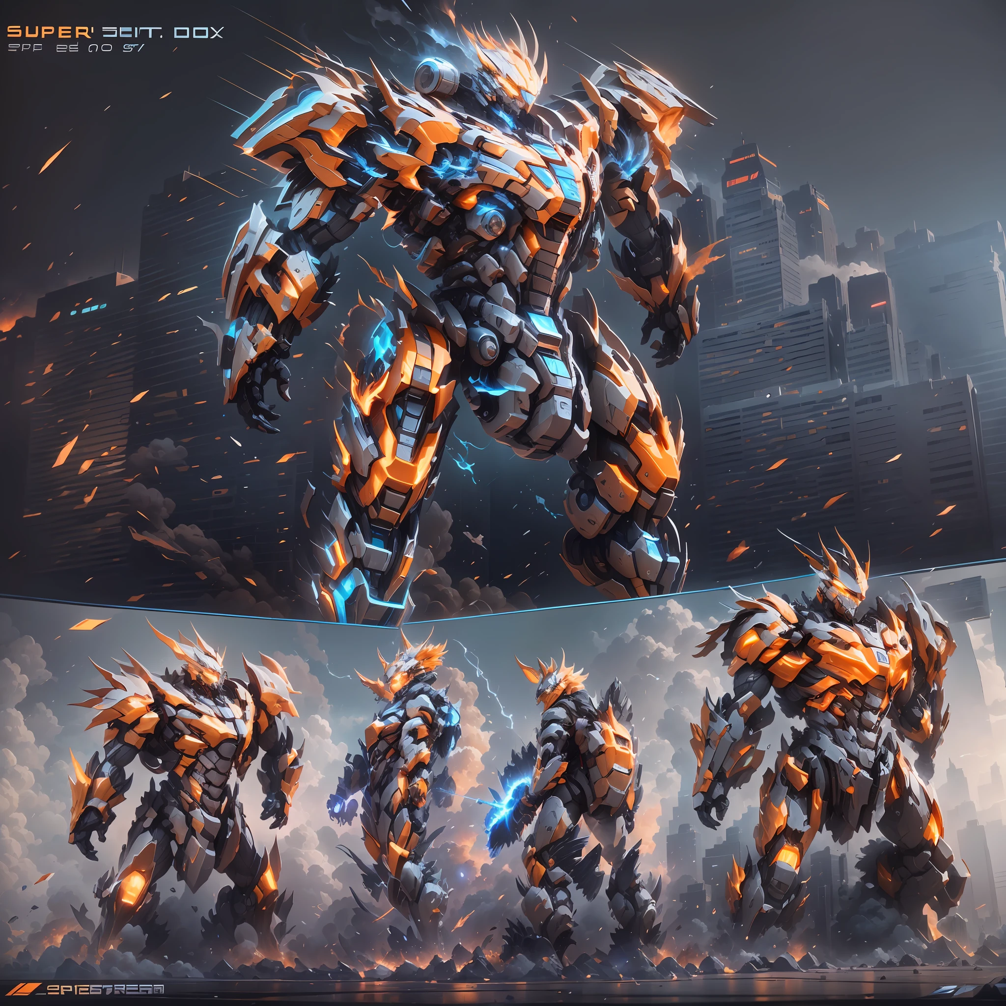 (Super mech sports car)、chariot,Sports cars,Back with a large amount of energy short barrels,Face the camera,Buildings、Energy cannon fire、Tall and mighty、strong armor、future-tech、Sharp lines、Dynamic styling、Mechanical joints、Armor plates、sensor、Energy weapons、Blazing energy、Light shining、Explosive effect、Smoke and dust filled the air、Tense atmosphere,(rendering by octane:1.4),best qualtiy,(Highly realistic),(Ultra-detailed details:1.5),c4d渲染,movie-level quality
