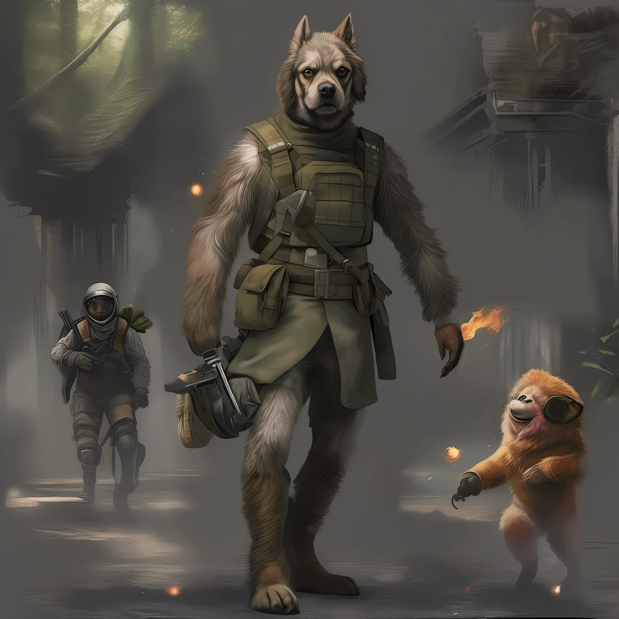 Repintar a parte em grafite, remover tudo da imagem, menos o personagem central. Manter apenas ele.