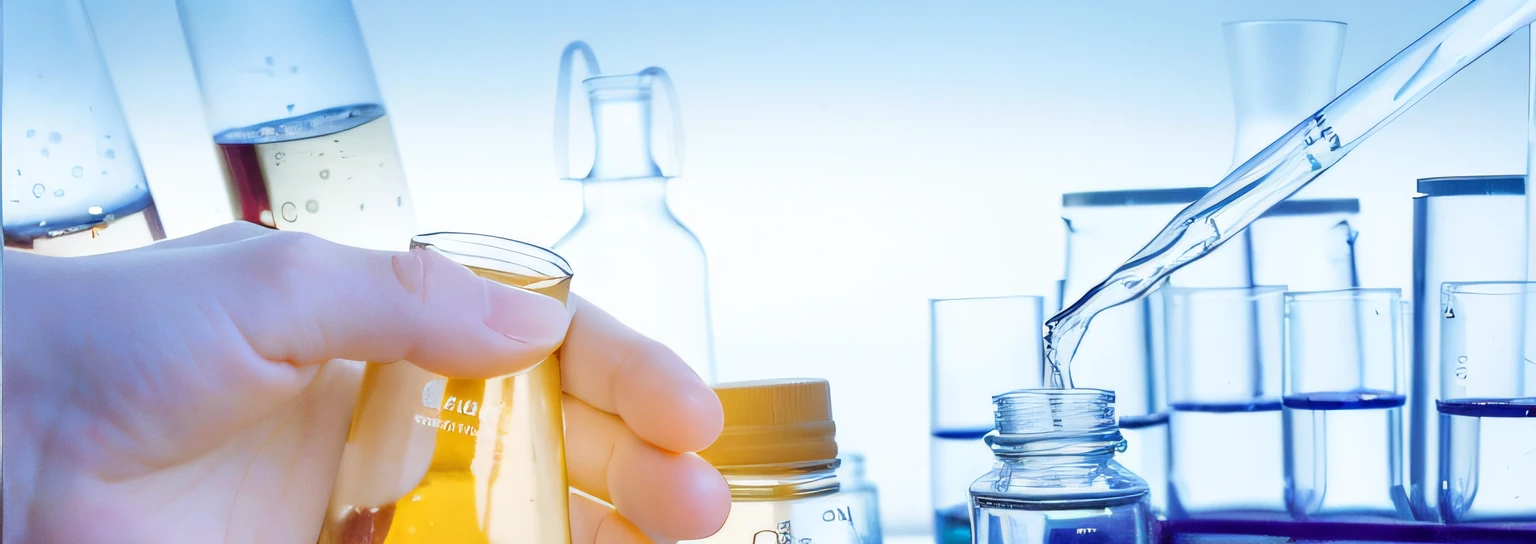 Someone is holding a tube of liquid in the lab, laboratory background, handling laboratory equipment, pathology sample test tubes, Laboratory Background, laboratory in the background, holding flask in hand, abstraction chemicals, clean white lab background, test tubes, experiment in laboratory, chemical substances, glass labware, glass vials, Banner, in the background, interesting background, scientific glassware