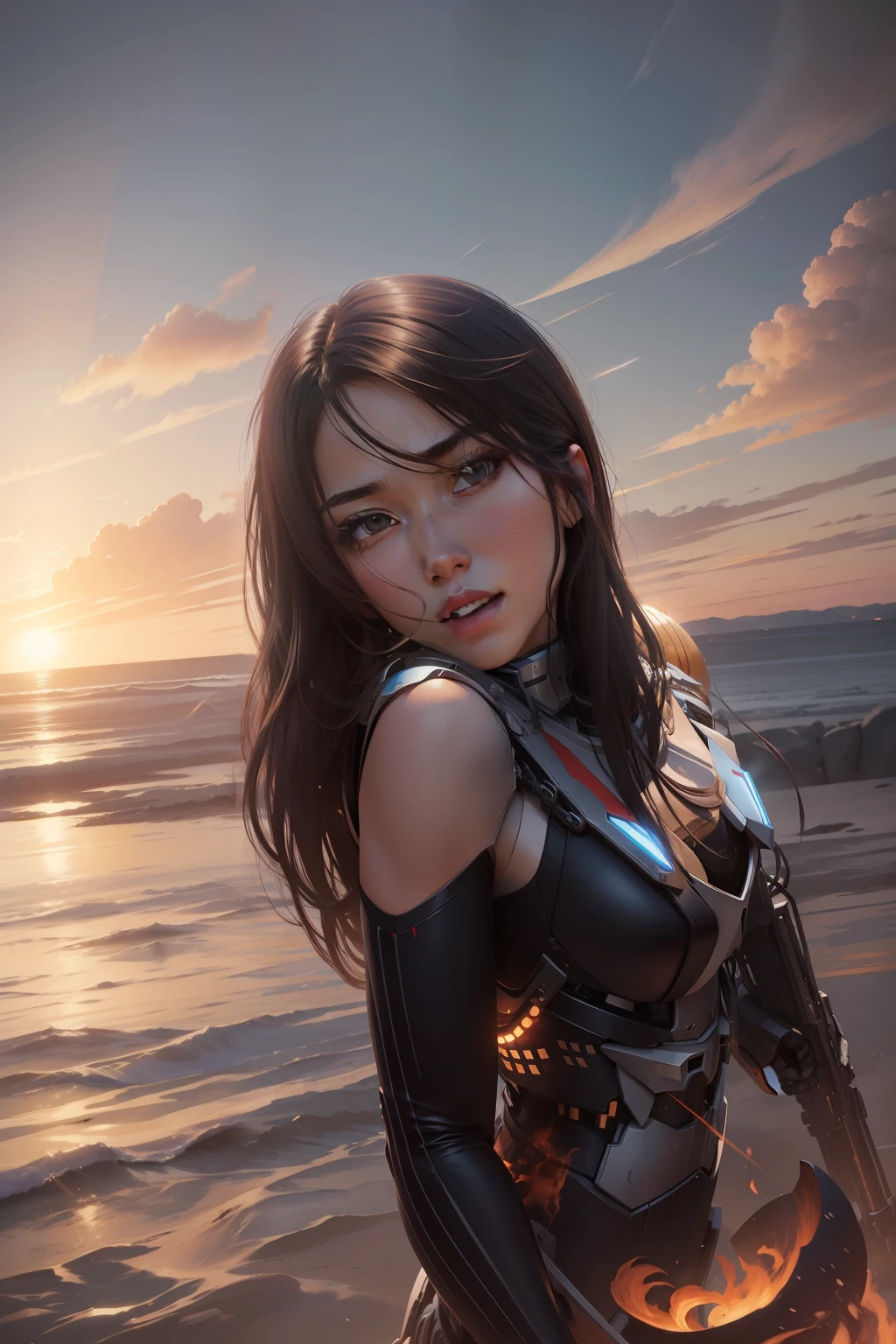 The background is that the future character is changed to a mecha