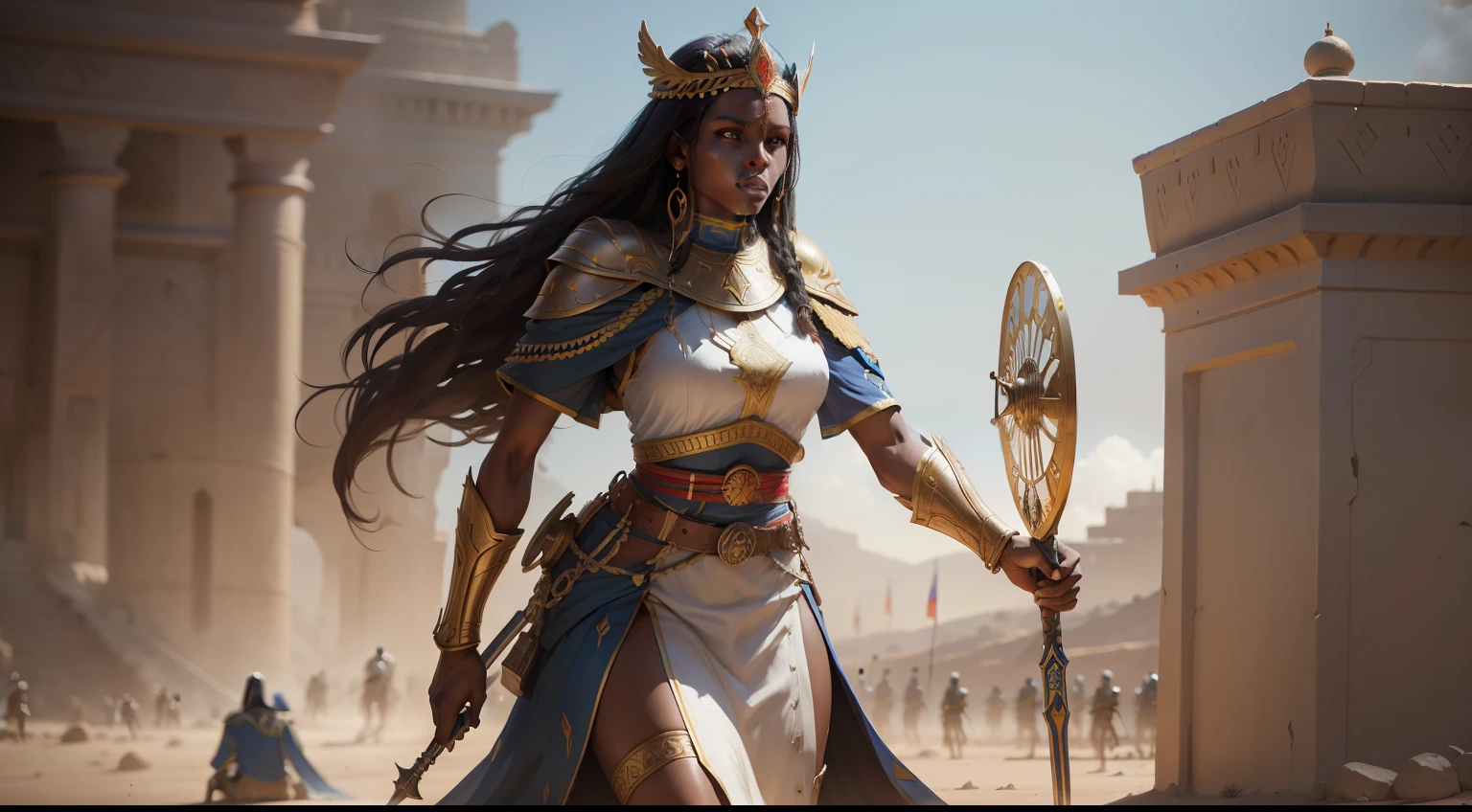 Kingdom of Axum, The brave soldiers of Benin were skilled in battle and defended their kingdom with unwavering courage
, trending on artstation, sharp focus, studio photo, intricate details, highly detailed, by greg rutkowski