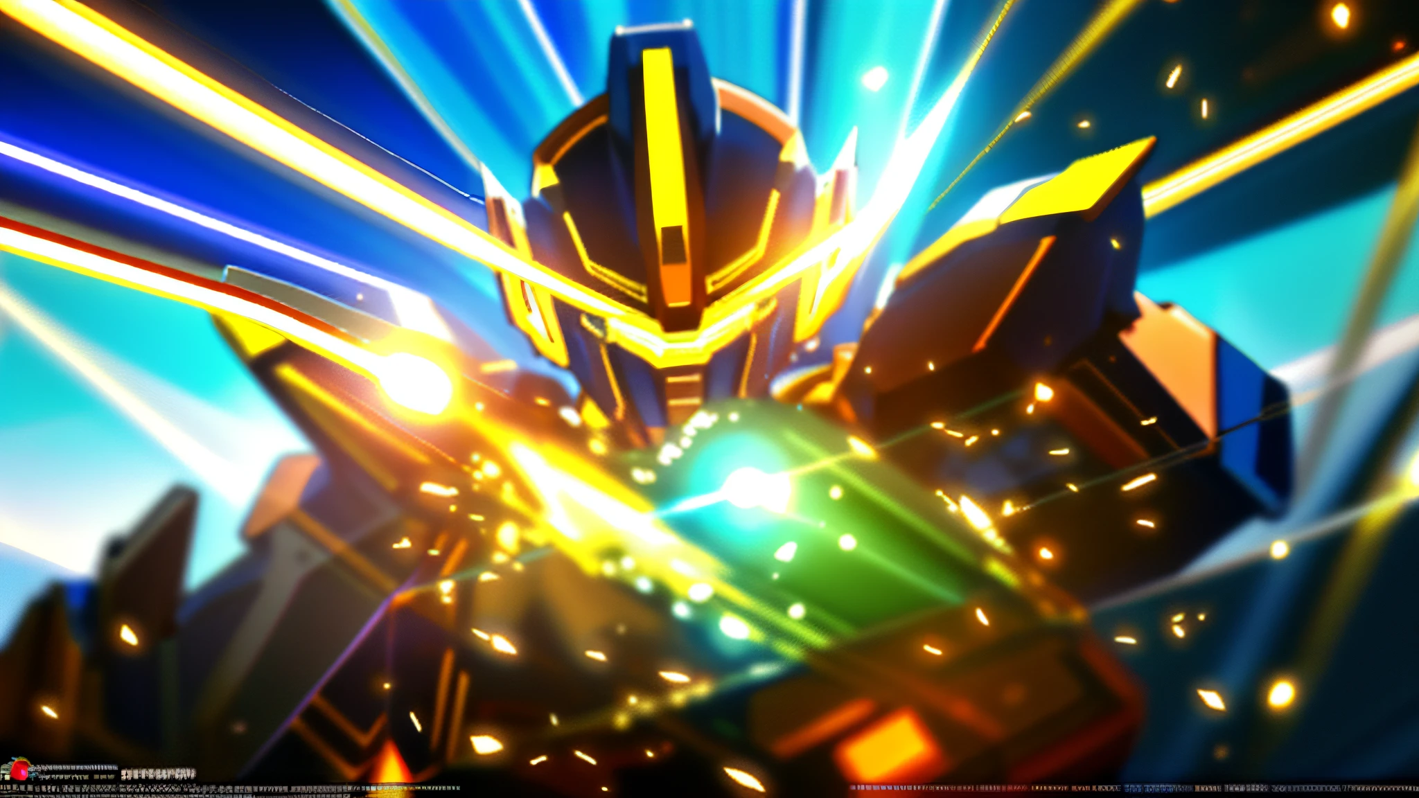 tmasterpiece，Best quality at best，A high resolution，Very detailed 8k wallpapers，great clarity，Holding_arma，with light glowing，，droid，buliding