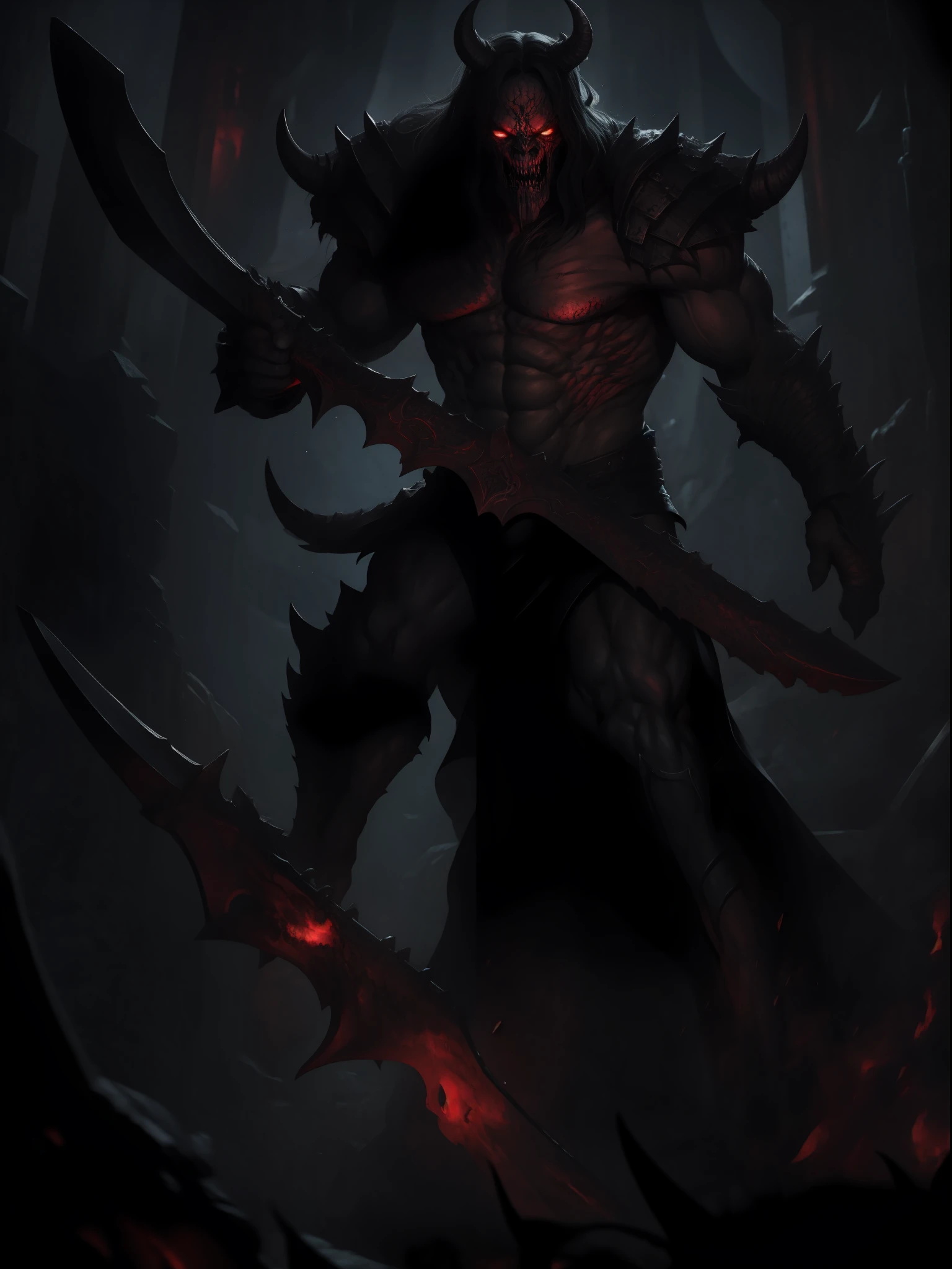 Hellbringers，Dark，august，Black scaled demon monster，