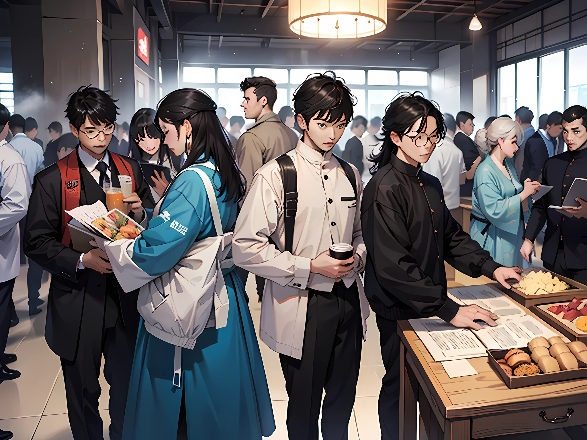 超高分辨率,Best quality group of people looking at phones