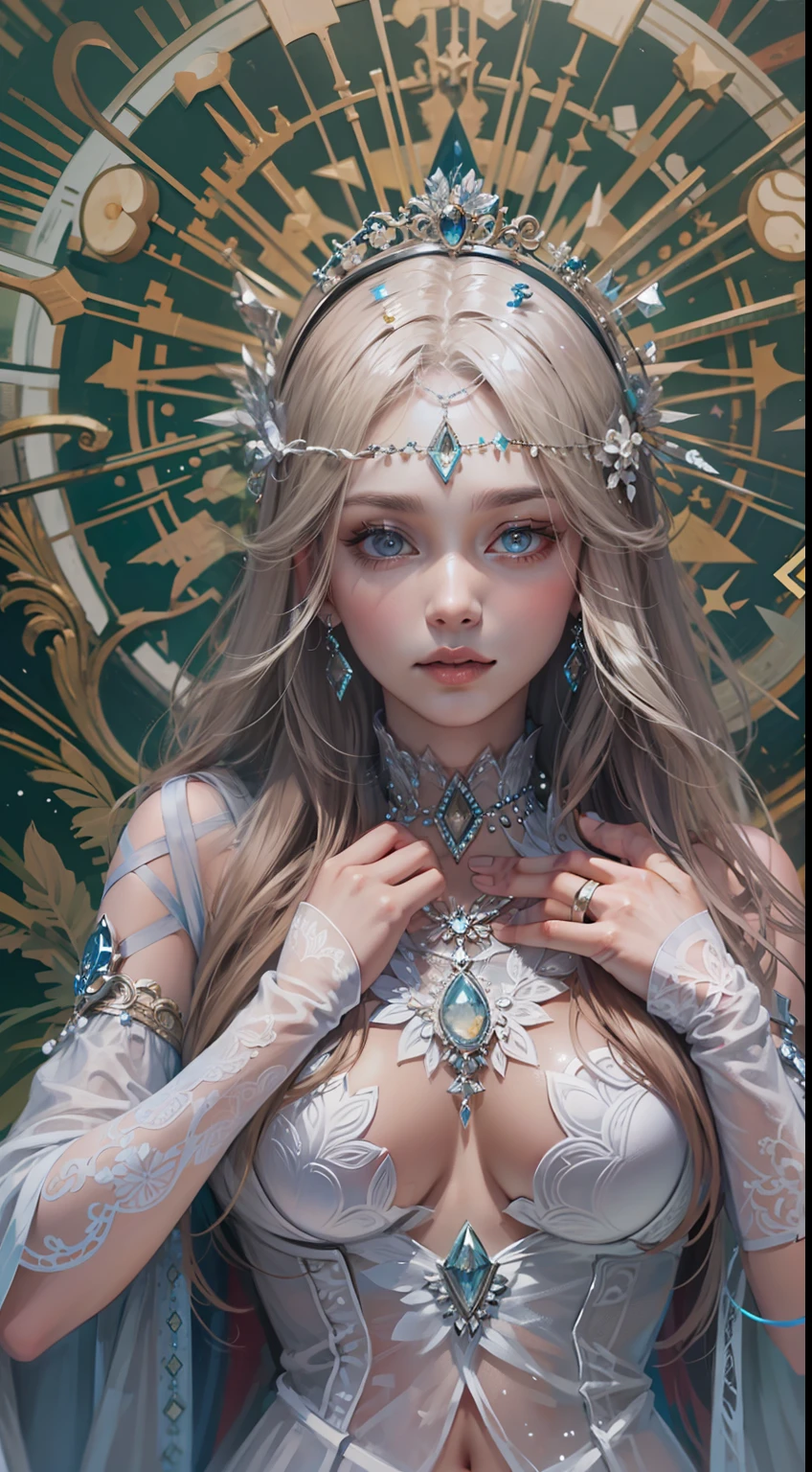 Beautiful woman in intricate Mystical and Ethereal Outfit