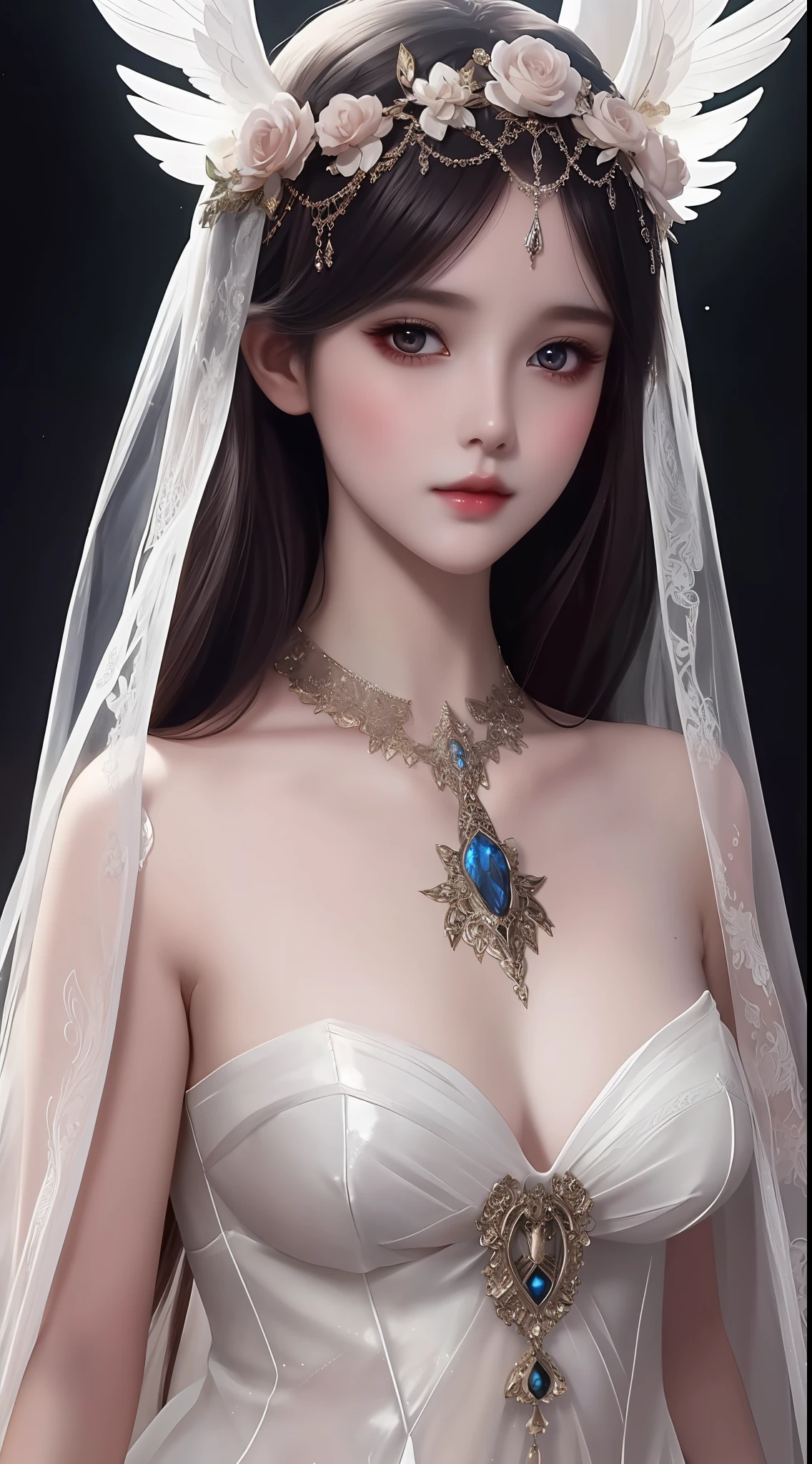 the perfect human model cute angelic girl posing, accurate details, detailed face, fantasy black clothes, dramatic, intricate, elegant, highly detailed, digital painting, artstation, concept art, smooth, sharp focus, illustration, art by gustave dore, octane render, 4k