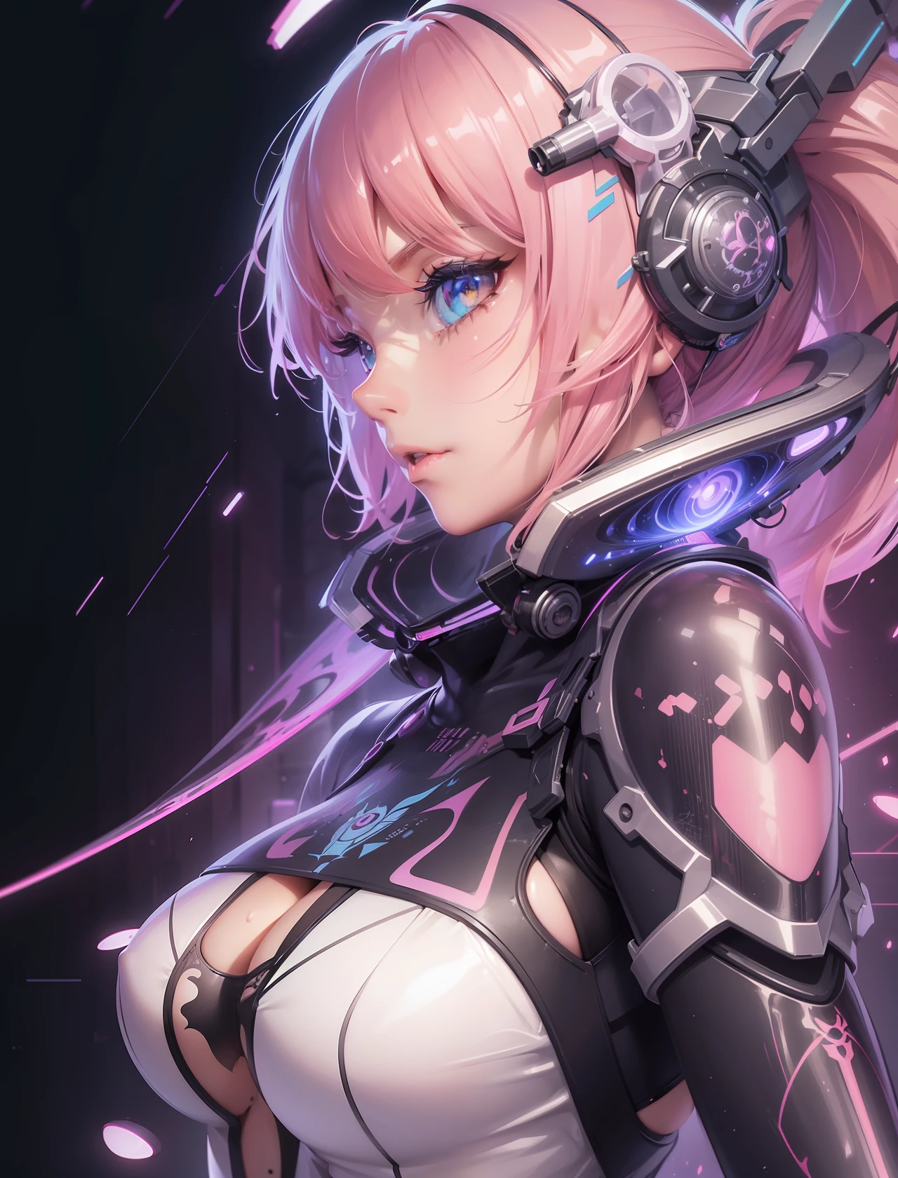 A girll, Gwenpool, latexx, Cleavagee, Transparentt, shoulder length messy hair no clothing, happy, Full body, Beautiful anime waifu style girl, hyperdetailed painting, luminism, art by Carne Griffiths and Wadim Kashin concept art, 4k resolution, fractal isometrics details bioluminescence , 3d render, octane render, intricately detailed , cinematic, trending on artstation Isometric Centered hyperrealistic cover photo awesome full color, hand drawn , gritty,oil watercolor painting realistic, intricate, hit definition , cinematic,Rough sketch, bold lines, on paper, Breasttss Bigg oness.