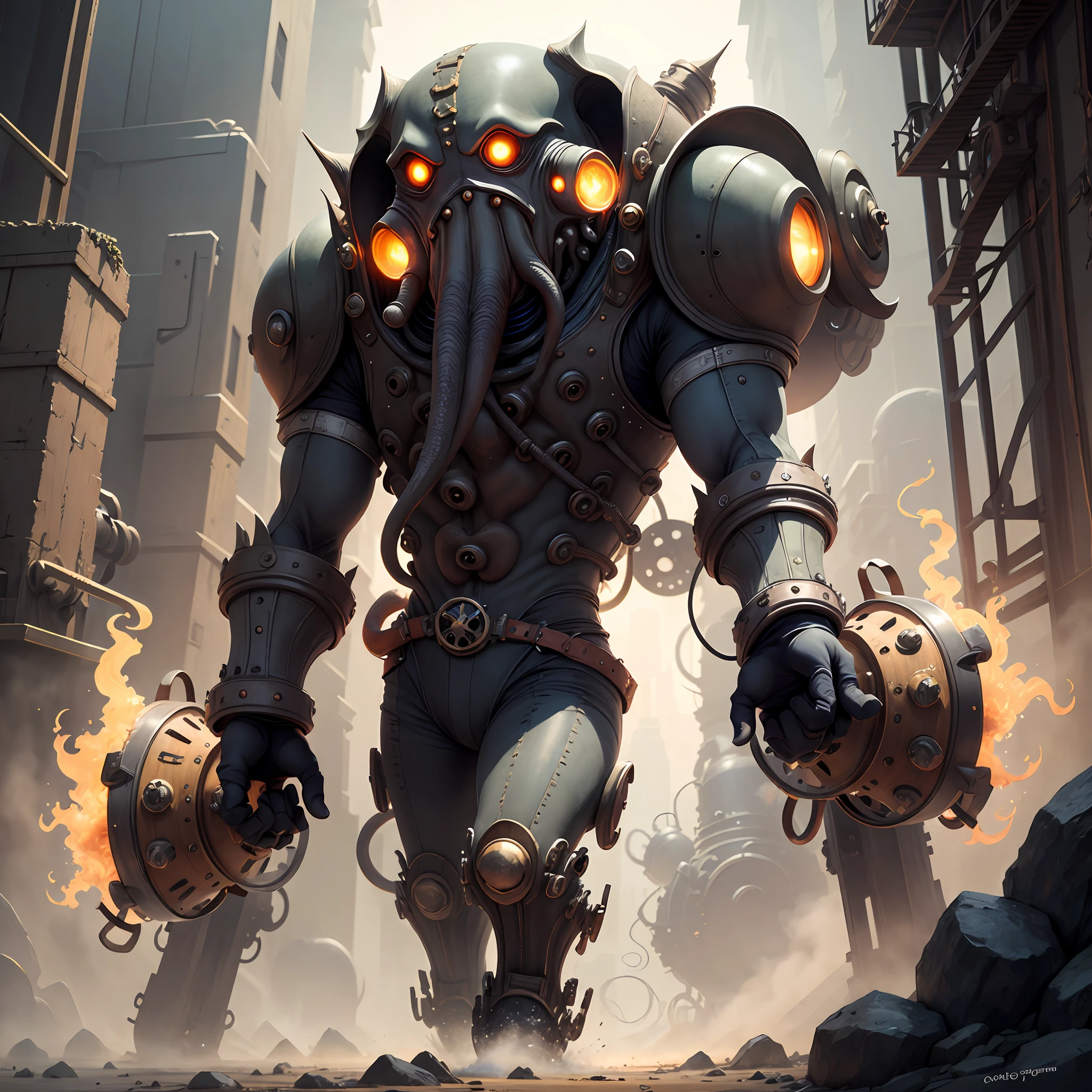 Cthulhu Steam gear Gunpowder Powerful mysterious Technological civilization Characters