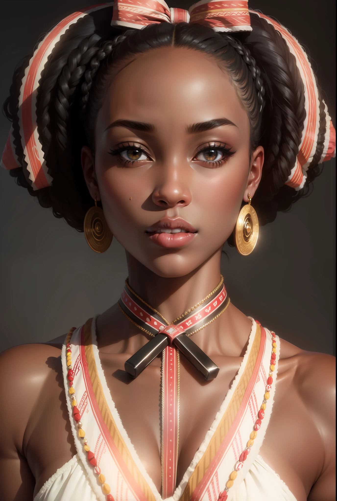 Hyper-realistic, ultra-high quality, African American woman