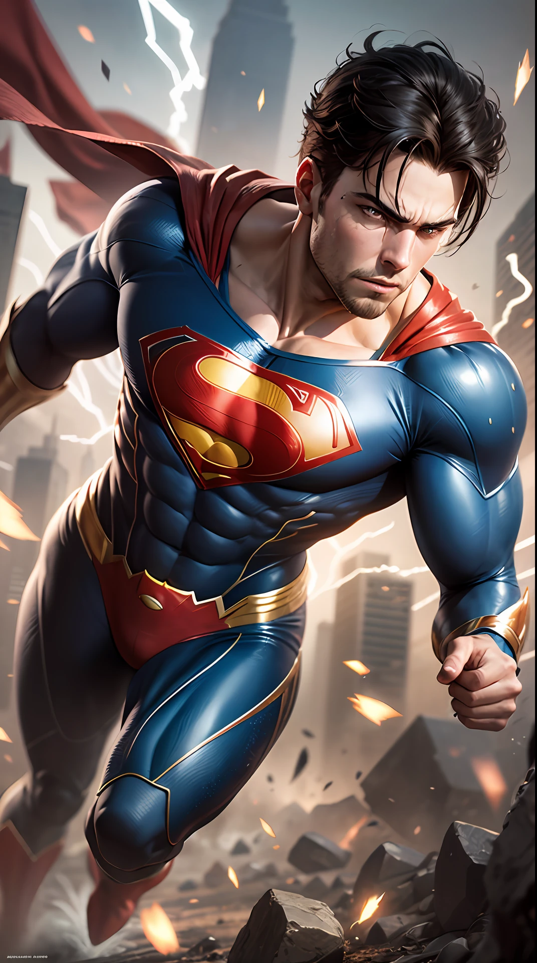 generate an image ultra realistic of super man, cinematic, ar-9:16 --auto --s2