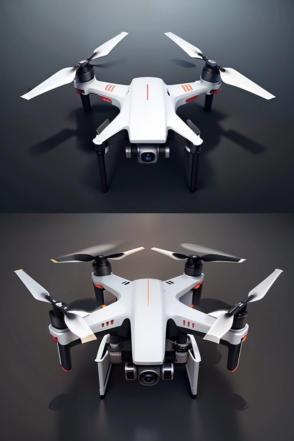 DJI Drone Triple View Front View Side View Top View