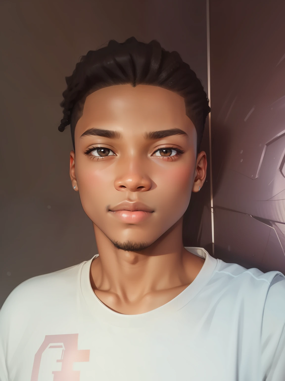 A 18 year old mild black teenager, fine hairstyle, best quality