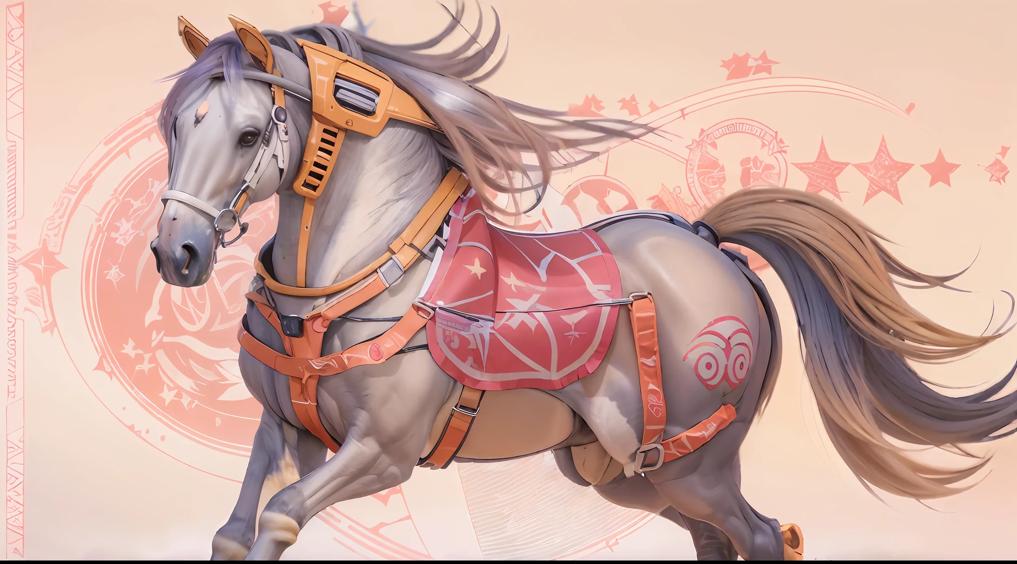 A female centaur,She is famous in the multiverse,She is both a female centaur, half human, half horse, half horse,It is also a female Yingzhao。She blends both images,The first is the head of a horse/neck/Shoulder these parts,After feminization,The upper body transforms into a beautiful female human,Female, half-centaur, half-human, half-horse, half-human,The second is the waist of the horse/hason/gluteal/Legs feminine,Female half-horse with beautiful woman's,Chimer,It's like a female human wearing a half-horse-like costume and making a seamless chimera,This chimerization is based on powerful futuristic technology。The ultra-wide-angle lens captures the image of her sleek and ethereal wings charging and leaping on the ionosphere。Her front half is distinctly feminine,Tall sexy body,Has K cup teardrop-shaped giant tit chest,It has a small man's waist butterfly spanning long legs,The half-horse part of the hind body,Embedded interface in the front half of the body hip position。The horse-shaped, half-horse torso form of her back body is completely female and humanized。A sexy bent dog-style shaped ribcage embedded in the lower back position of the beautiful woman's body from the upper end of the sternum/lower back/Ventral transverse。Then there are the sexy beauty's upright hips,Her entire body has been completely feminized,Including the half-horse part。Mechanized armor covers the legs with knee-shaped anti-joints and feet,And these parts are highly anthropomorphic,This makes her legs graceful and slender,Her four horse legs are bursting in length proportions, and she is slender and toned,Under the legs are skinny white feet dressed in Skyscraper Heels,Use Midjourney's advanced stroke tools and color palettes, as well as texture packs, model packs, and texture tools,Concentration,Femaleize all parts of her original equine physiologic appearance,And give these parts an ergonomic appearance,Fine treatment of the thoracic and abdominal cavity of the posterior body,As well as h