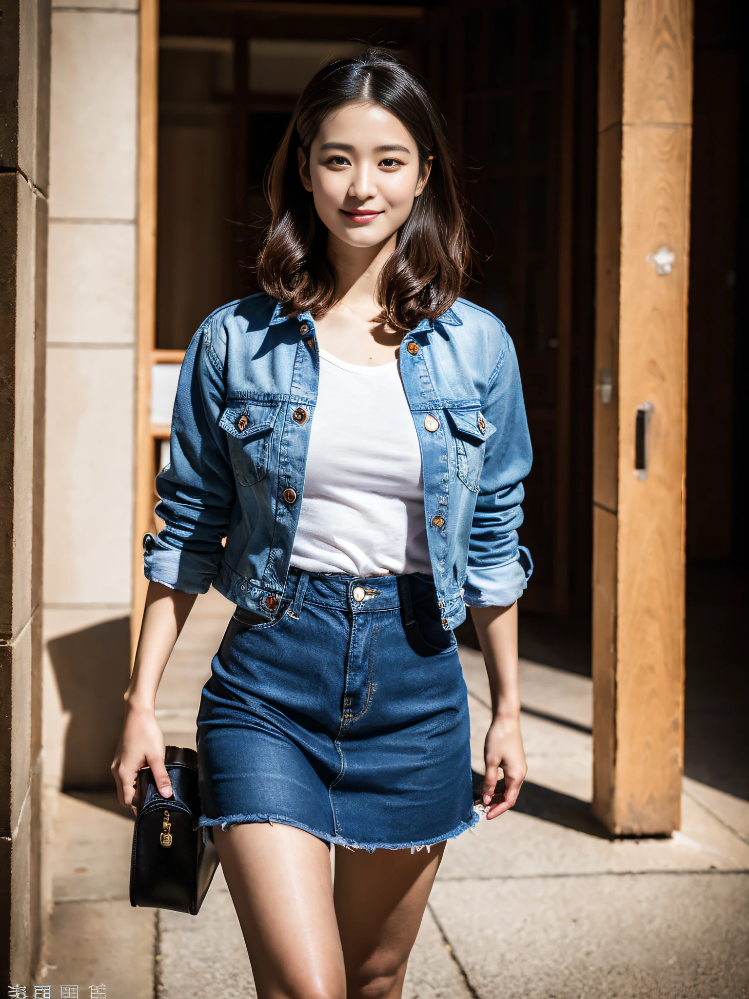 ,(RAW photo:1.2), (Photorealistic:1.4),Beautiful Meticulous Girl, very detailed eyes and faces, Beautiful detailed eyes, ultra - detailed, A high resolution, The is very detailed,best qualtiy,3个女孩,tmasterpiece,blue-shirt,a skirt,illustratio,The is very detailed,unified,8k 壁纸,finely detailled,tmasterpiece,best qualtiy,Unity8k wallpapers,light in face,cinmatic lighting, 3个女孩, Continuous forward, old,(Camel toes),(full bodyesbian),are standing,鎖骨,Stylish clothes,short skirt,Long legs,high-heels,the street,城市,rays of sunshine