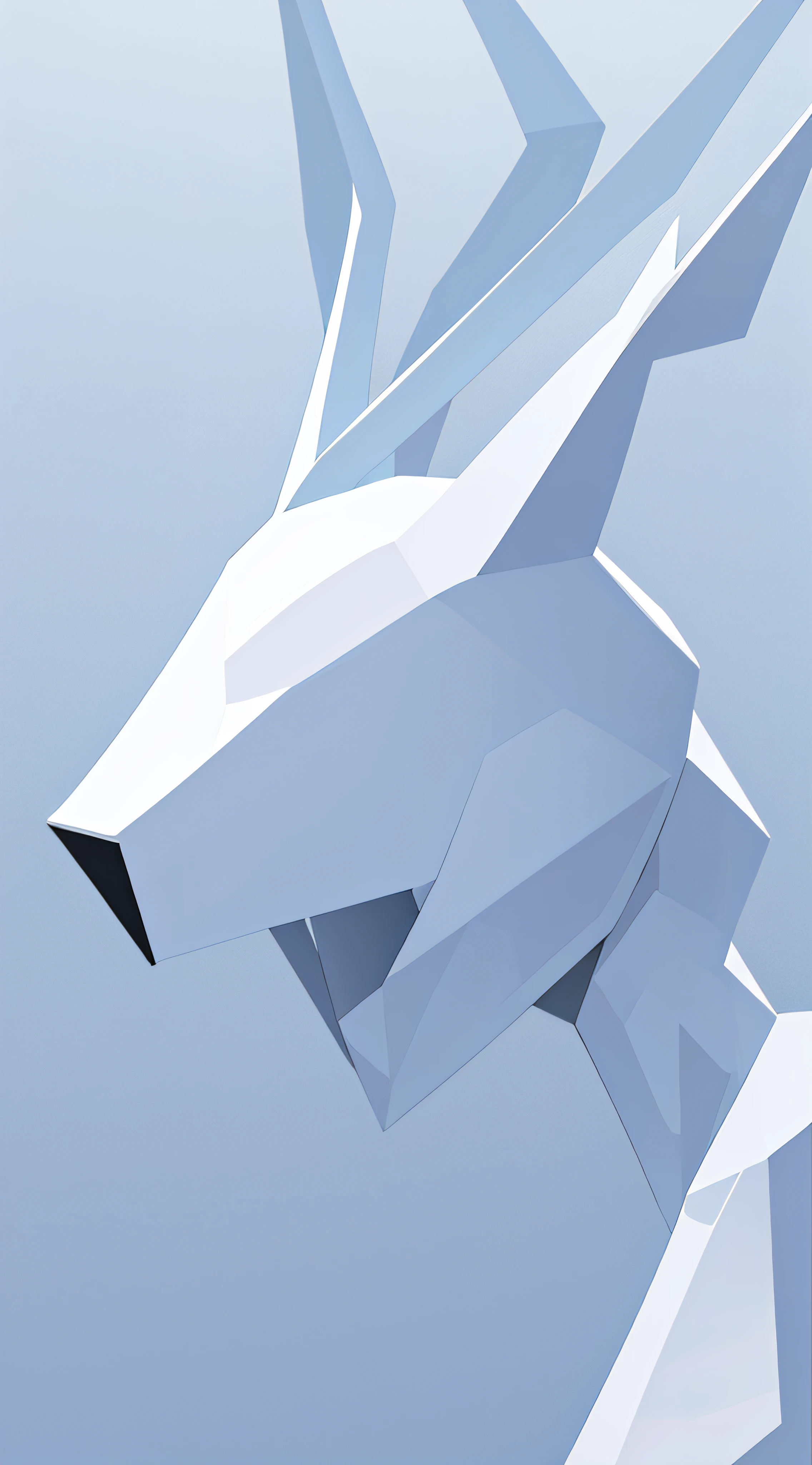 polygonal white abstract deer head aeesthetic