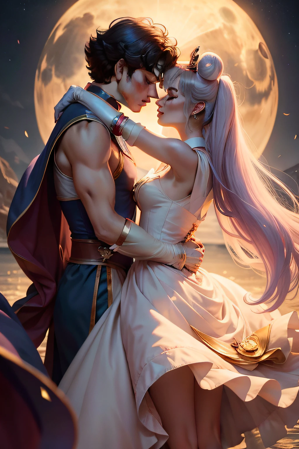 the sailor moon,Moon Palace,Princess dress,Kiss with Prince Andimio,𝓡𝓸𝓶𝓪𝓷𝓽𝓲𝓬