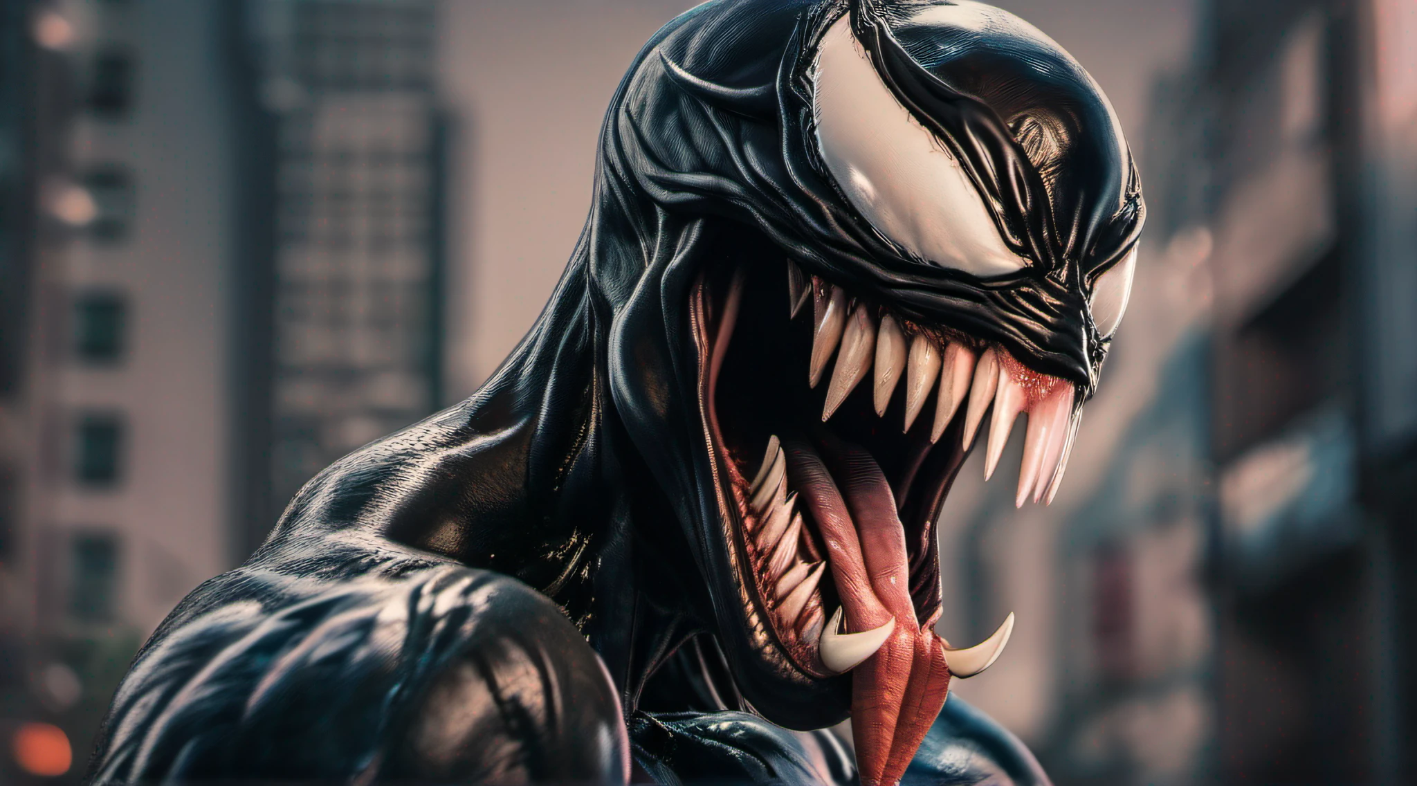 a portrait of Venom , intrinsic details, masterpiece, hyper realistic , hd , 8k