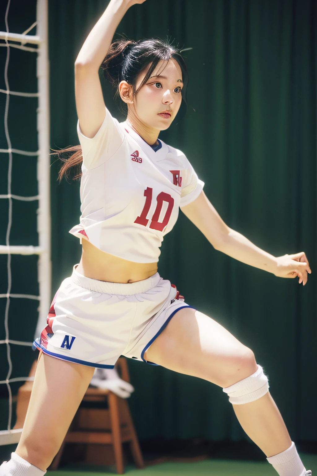 Photorealsitic、
women's pictures、volley、good proportion、Dynamism、
Akihide Tamura