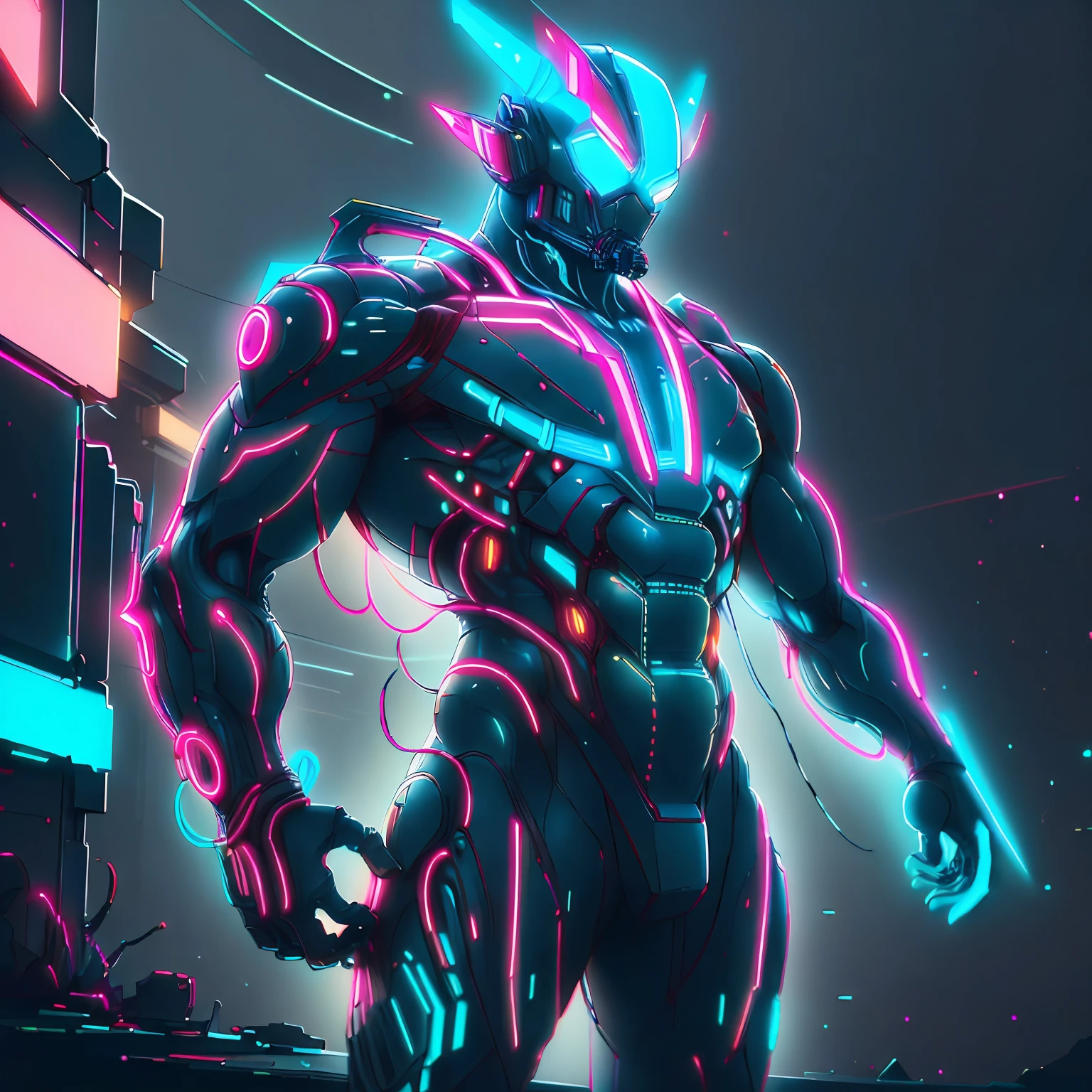 CyberPunkAI ( | neon } Ultraman, detailed, intricate, trending on artstation