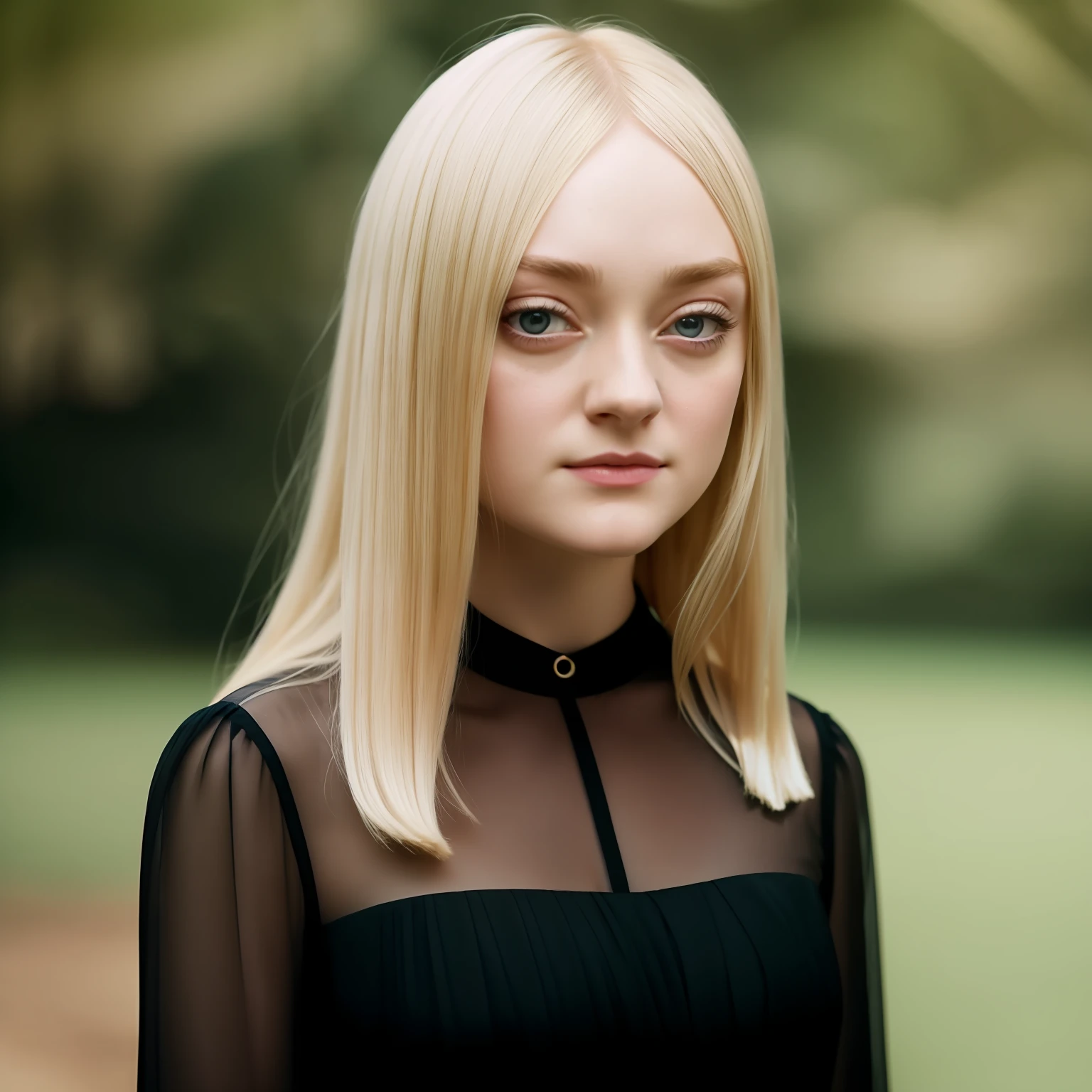 blond woman in black dress, dakota fanning, soft portrait shot 8 k, female portrait, james jean soft light 4k, james jean soft light 4 k, a still of an ethereal