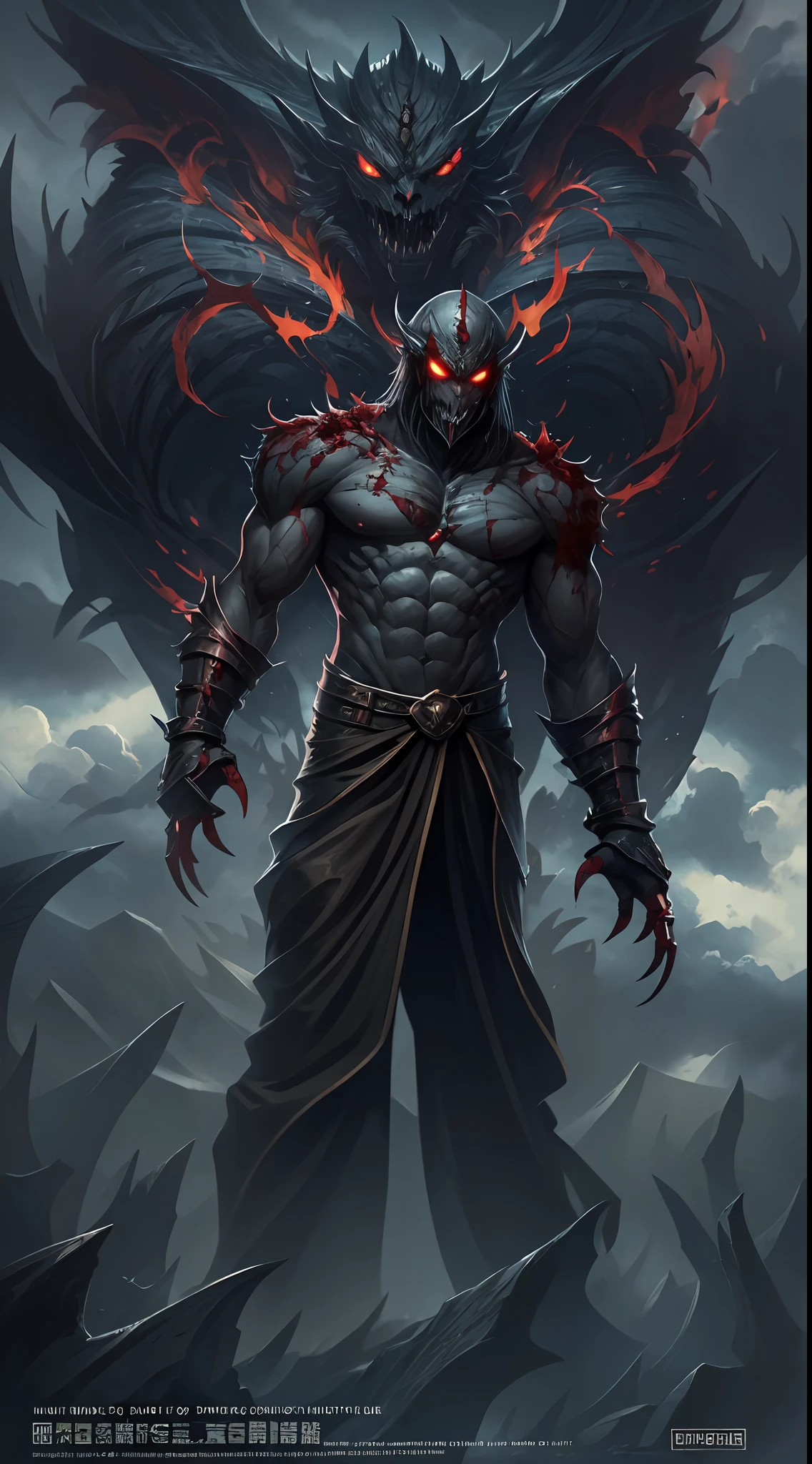 (Messenger from hell:1.4),Look up from the bottom up,hell,magma,火焰,(Purple flame:1.3),((Super huge, Thick and sharp giant claws)),(((Black antique hideous scales))),(((The scales are covered with thick barbs)))((Super thick and terrifying scales)),Wrap the whole body,((Bloodthirsty and murderous devil man)),combats,Ugly face,full body pov,Black lightning streaked across the sky,(((A tumbling thick sea of clouds is at your feet))),(There was blood everywhere),((Blood dripped from between the paws))stereoscopic perspective,Works of masters,super-fine,4K分辨率,high qulity,电影灯光,High picture detail,Detailed pubic hair,Epic shooting